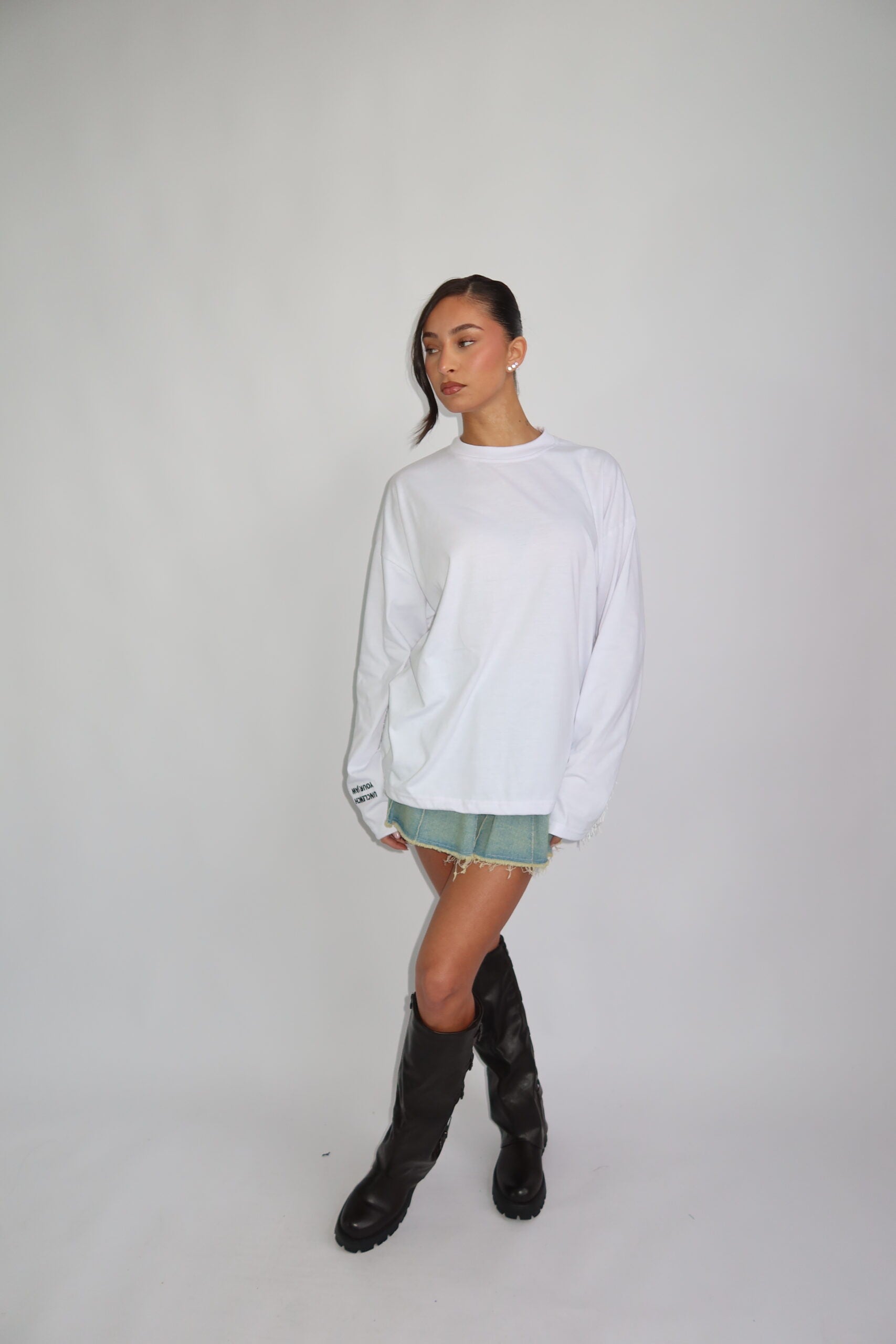 Coastal fringe longsleeve white