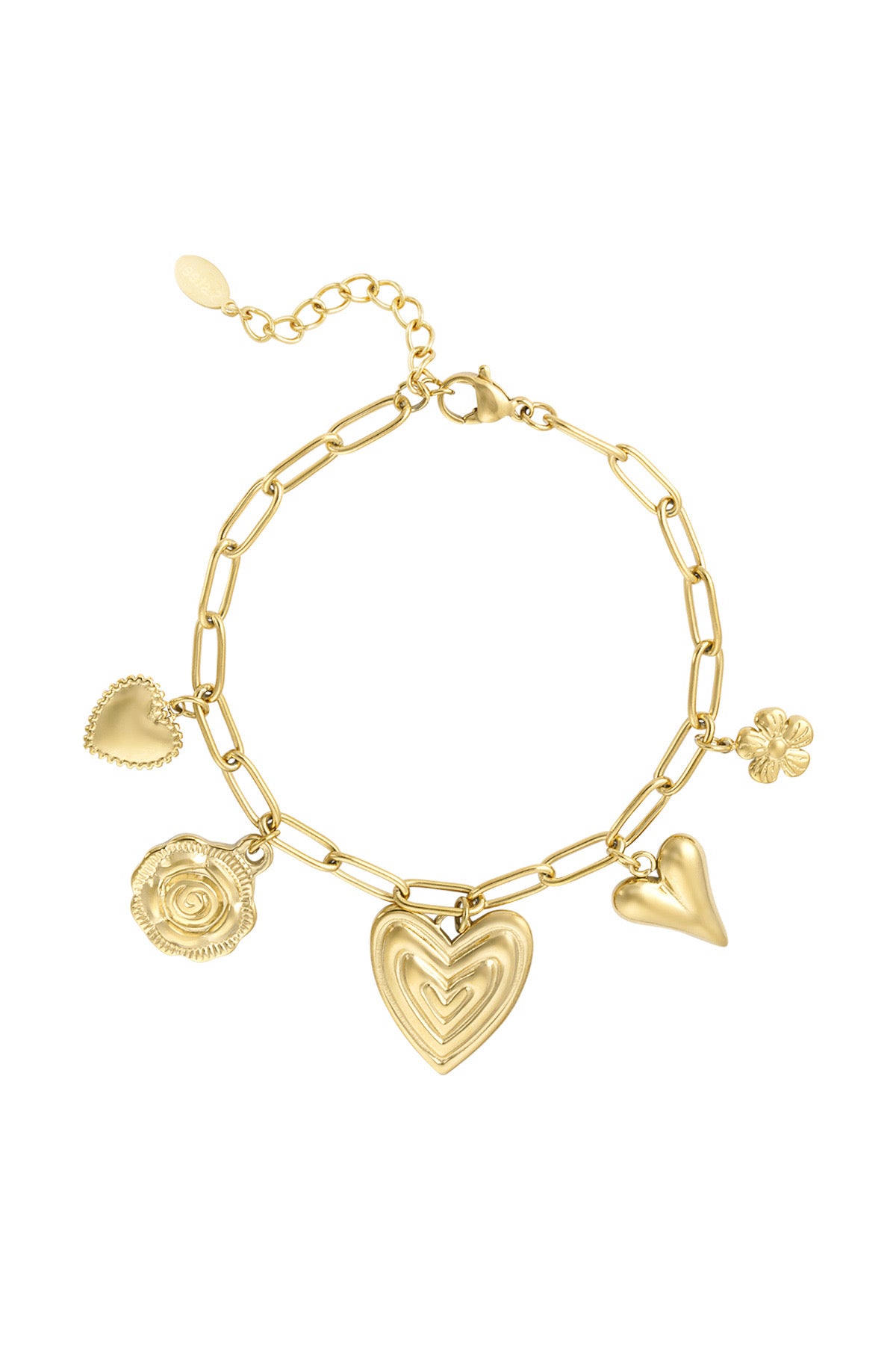 Heartfield charms armband goud