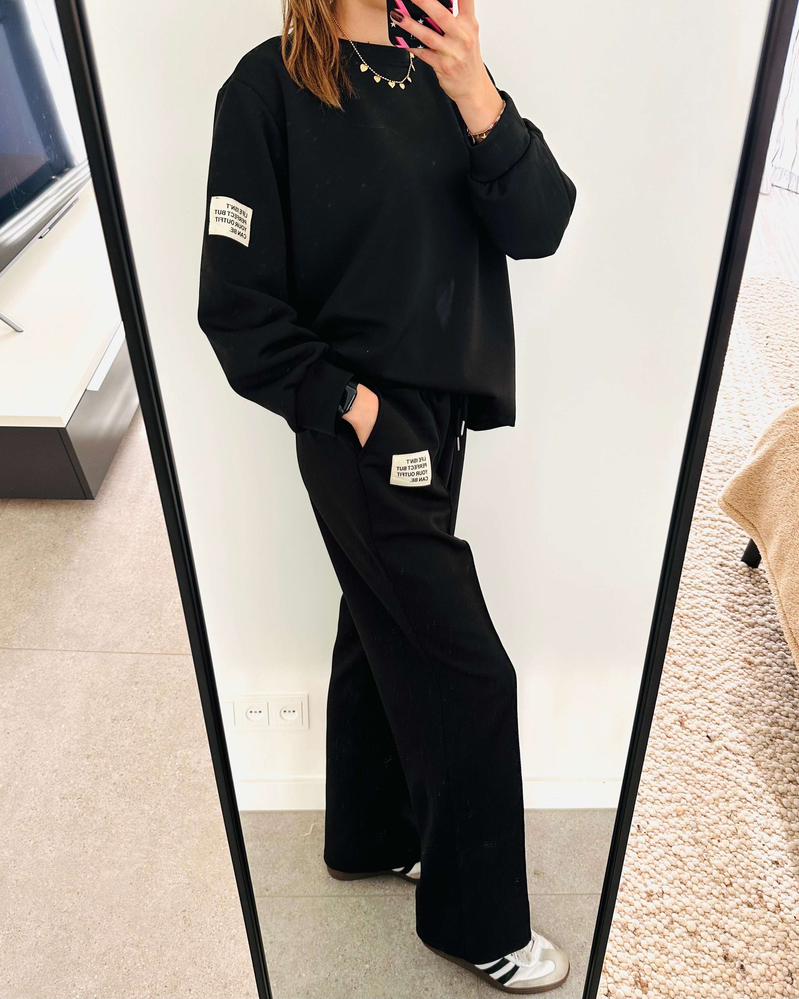 Oversized amy set lange mouw zwart