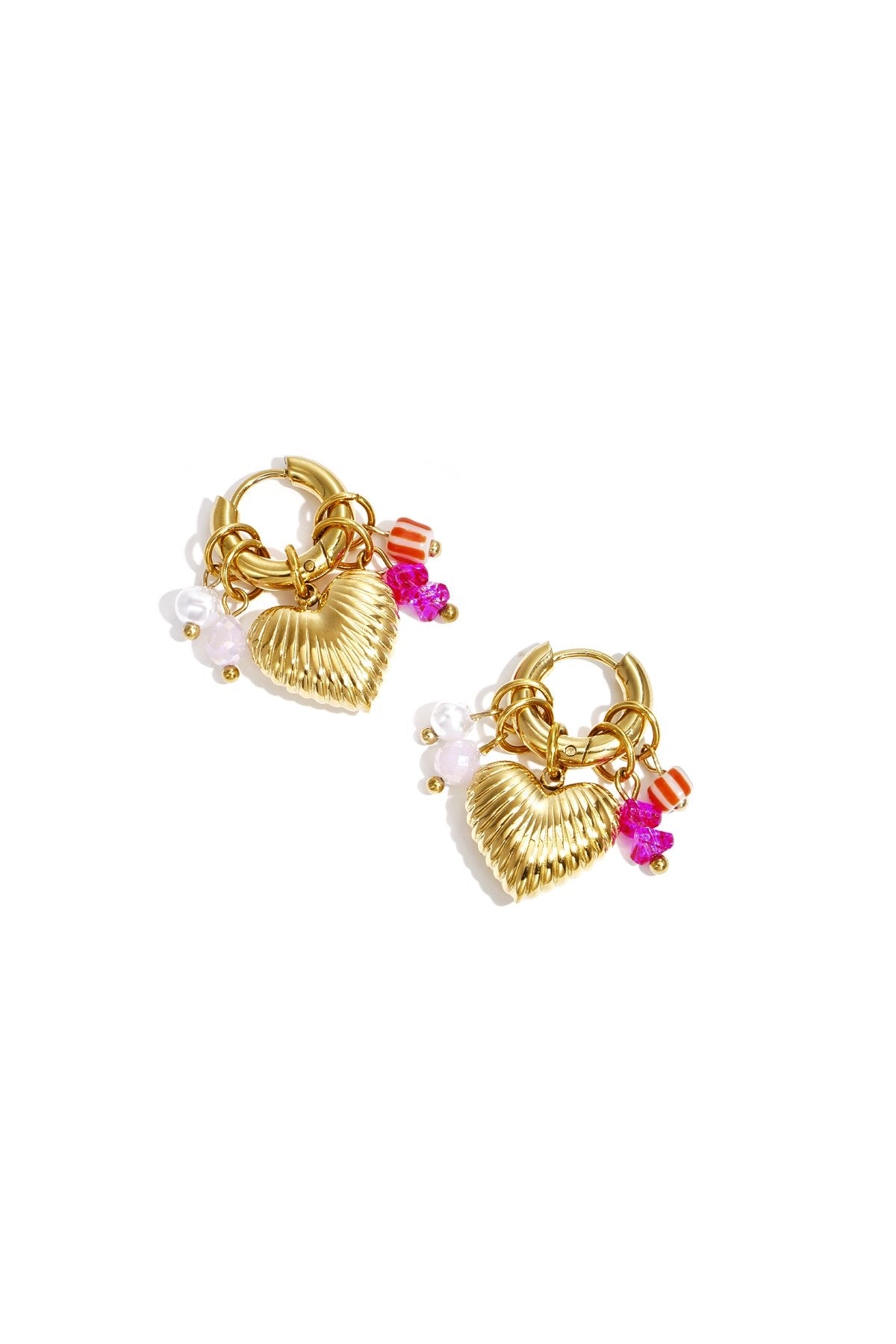 Spring heart oorbellen goud
