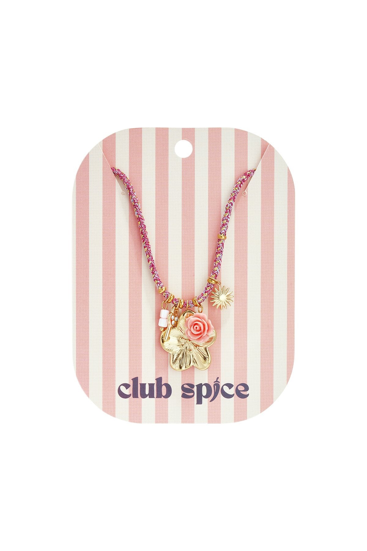 Boho ketting flower pink