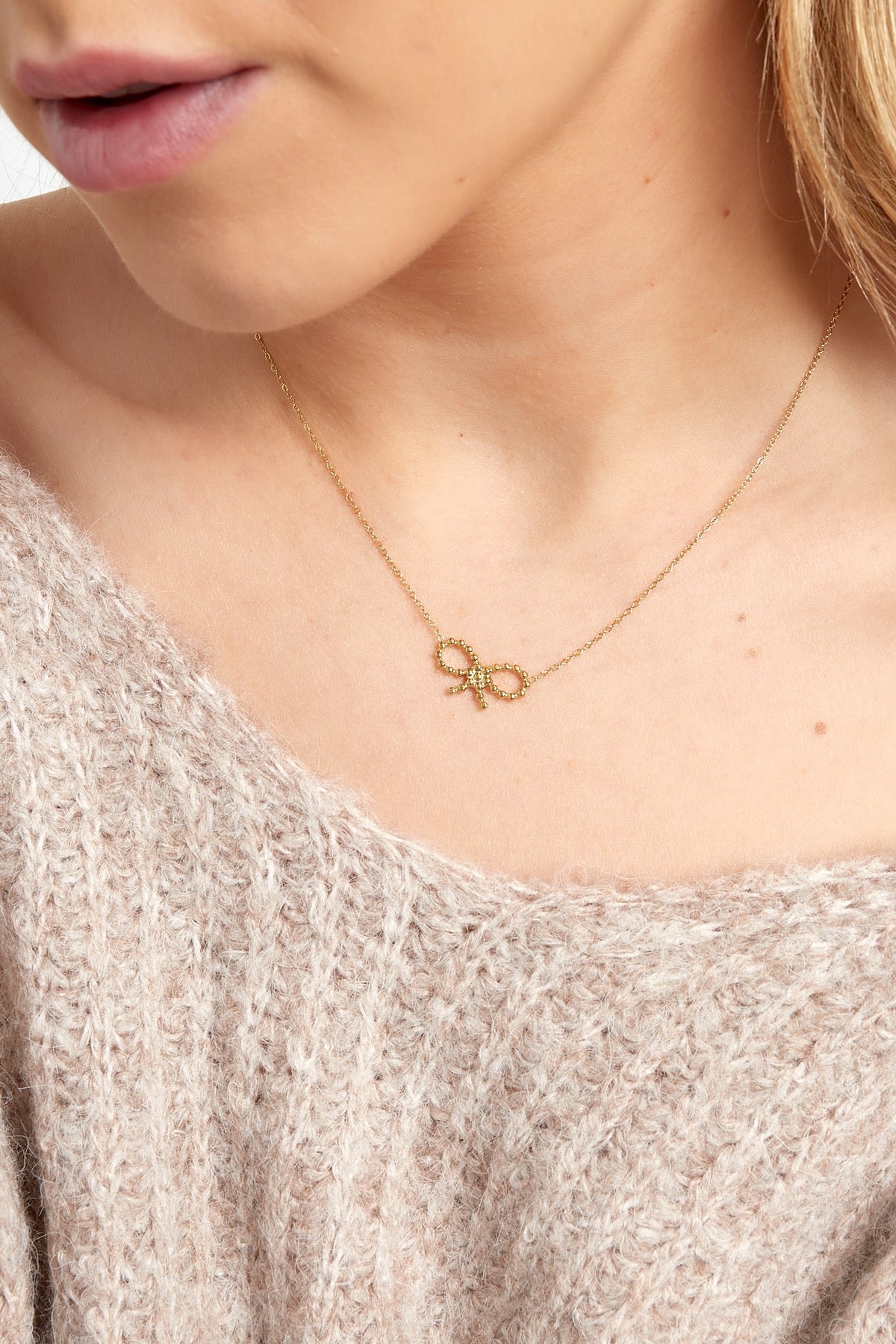 Bow ketting goud