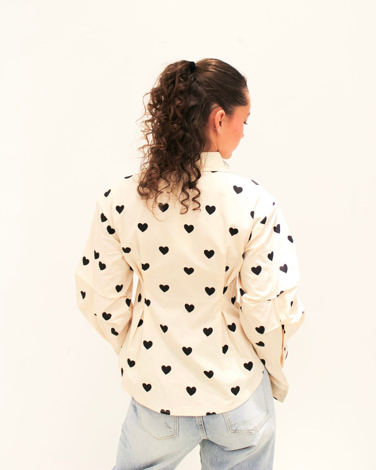 Amour blouse hearts cream