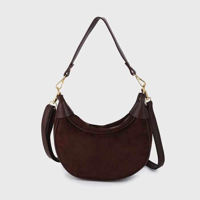 Moon bag suede coffee