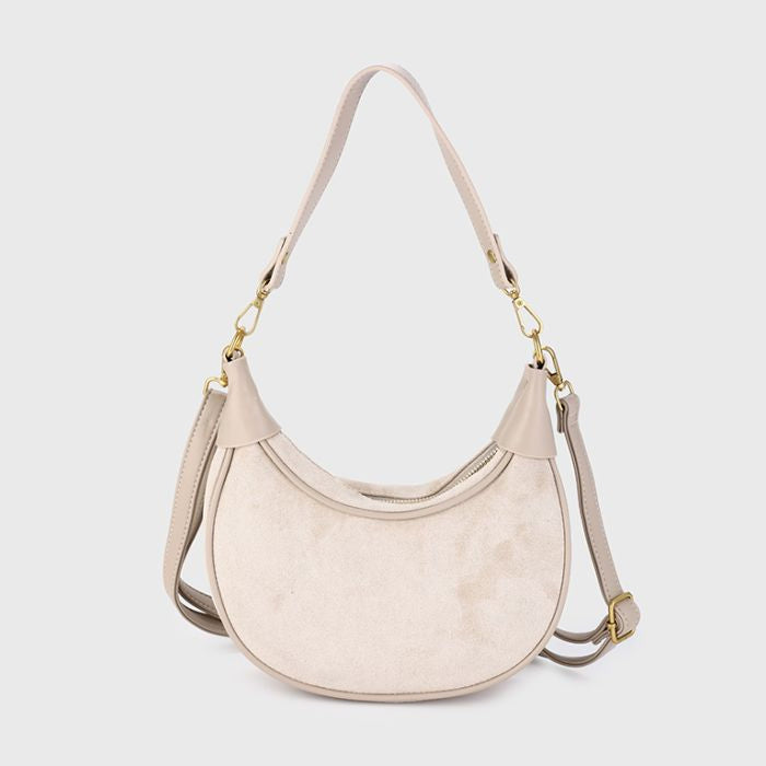 Moon bag suede cream