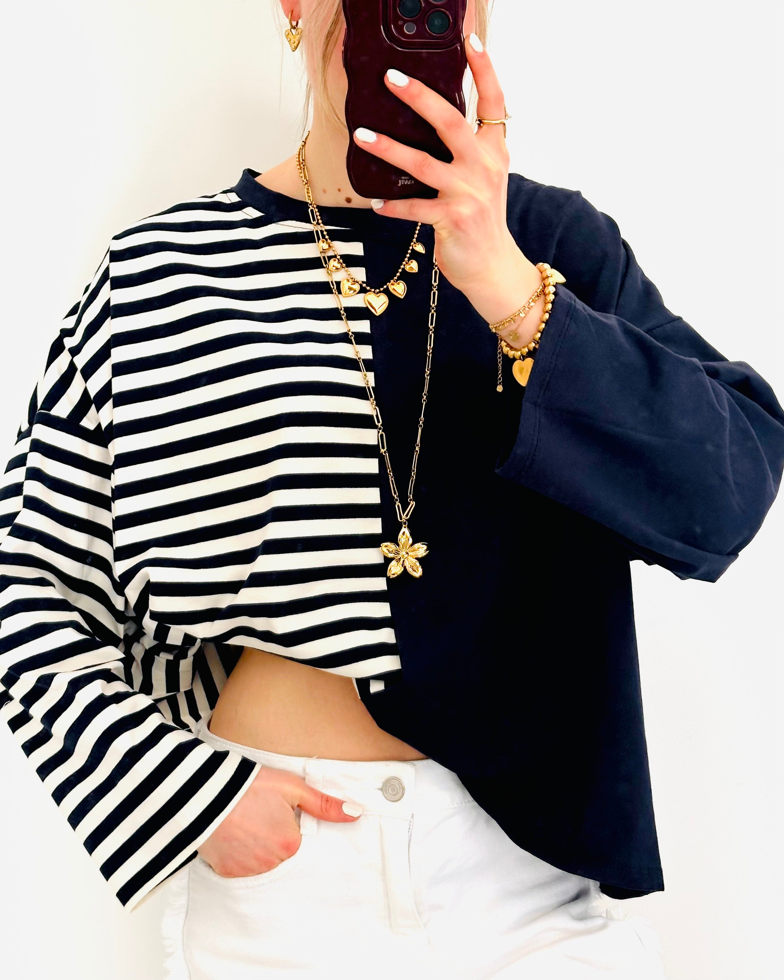 Stripes on stripes longsleeve navy