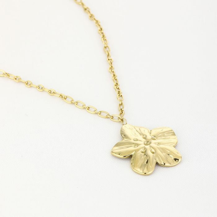 Flower ketting goud lang