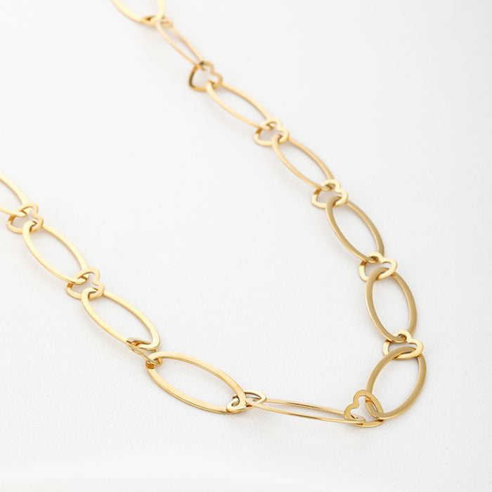 Lange schakel ketting goud