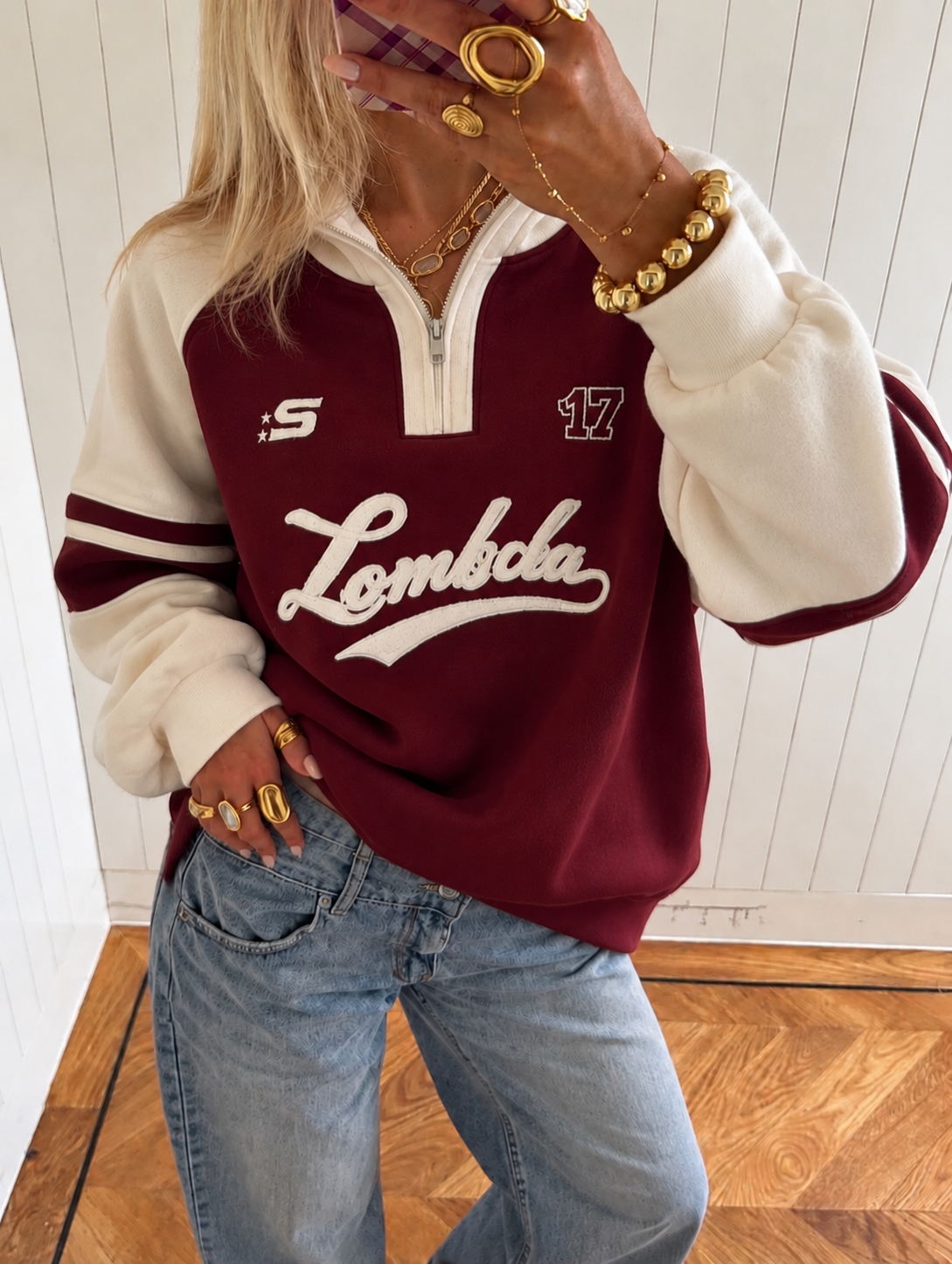 Lombda Quarter Zip Sweater - Bordeaux