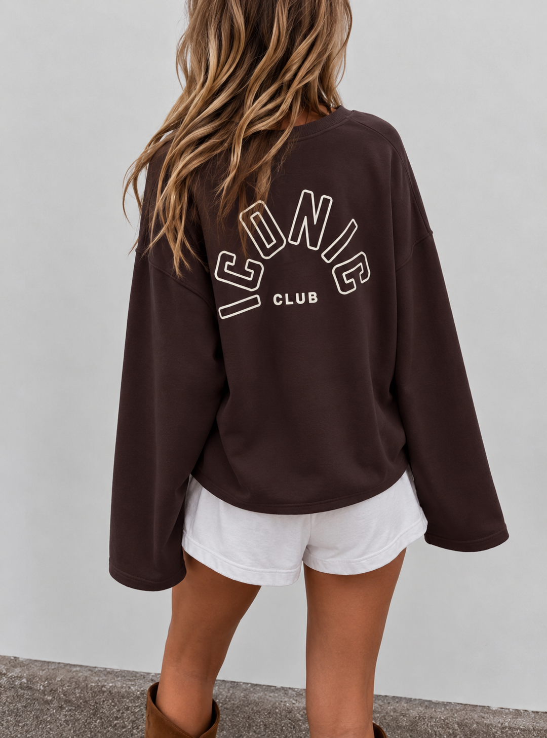 Iconic club sweatshirt brown white