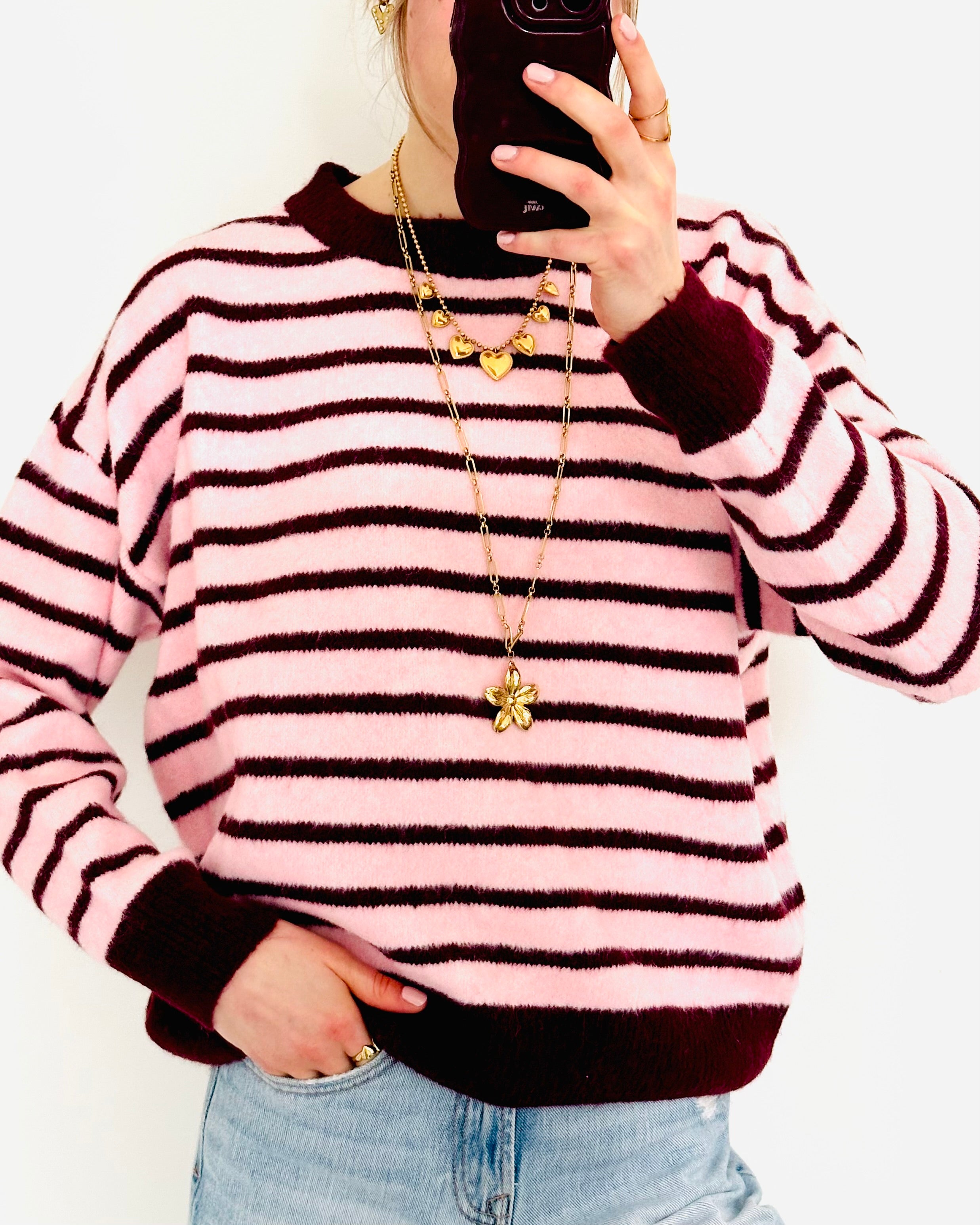 Stockholm sweater pink bordeaux