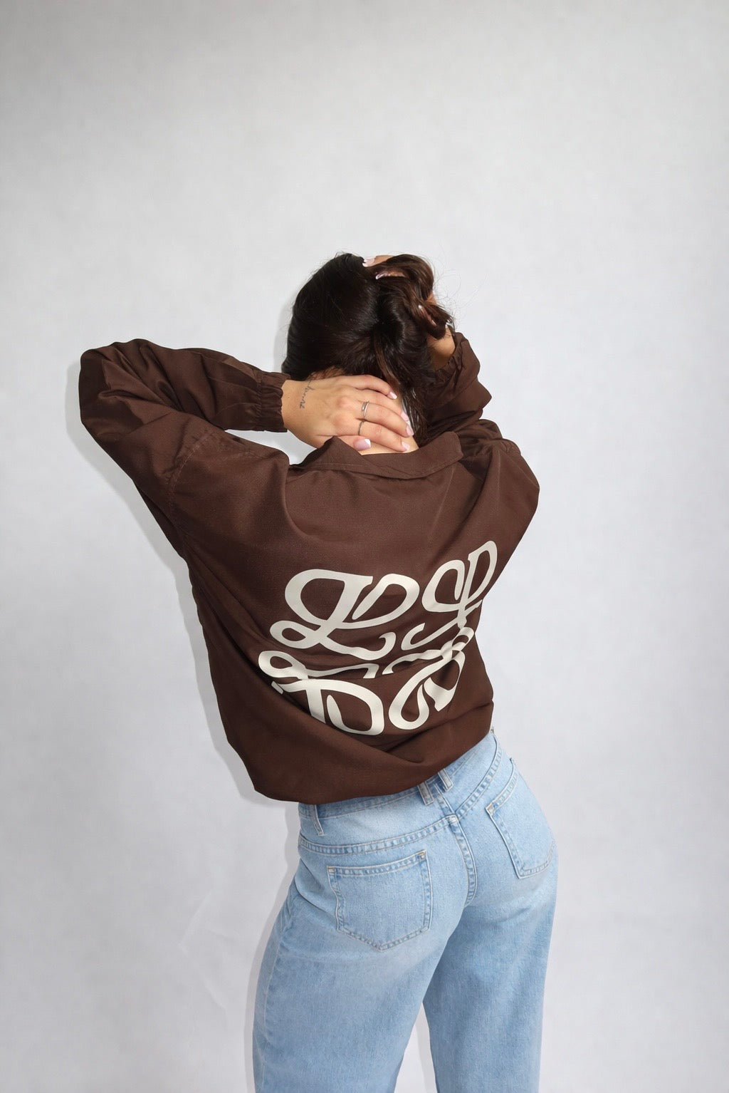 Monogram windjacket brown