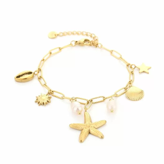 armband summer shell goud