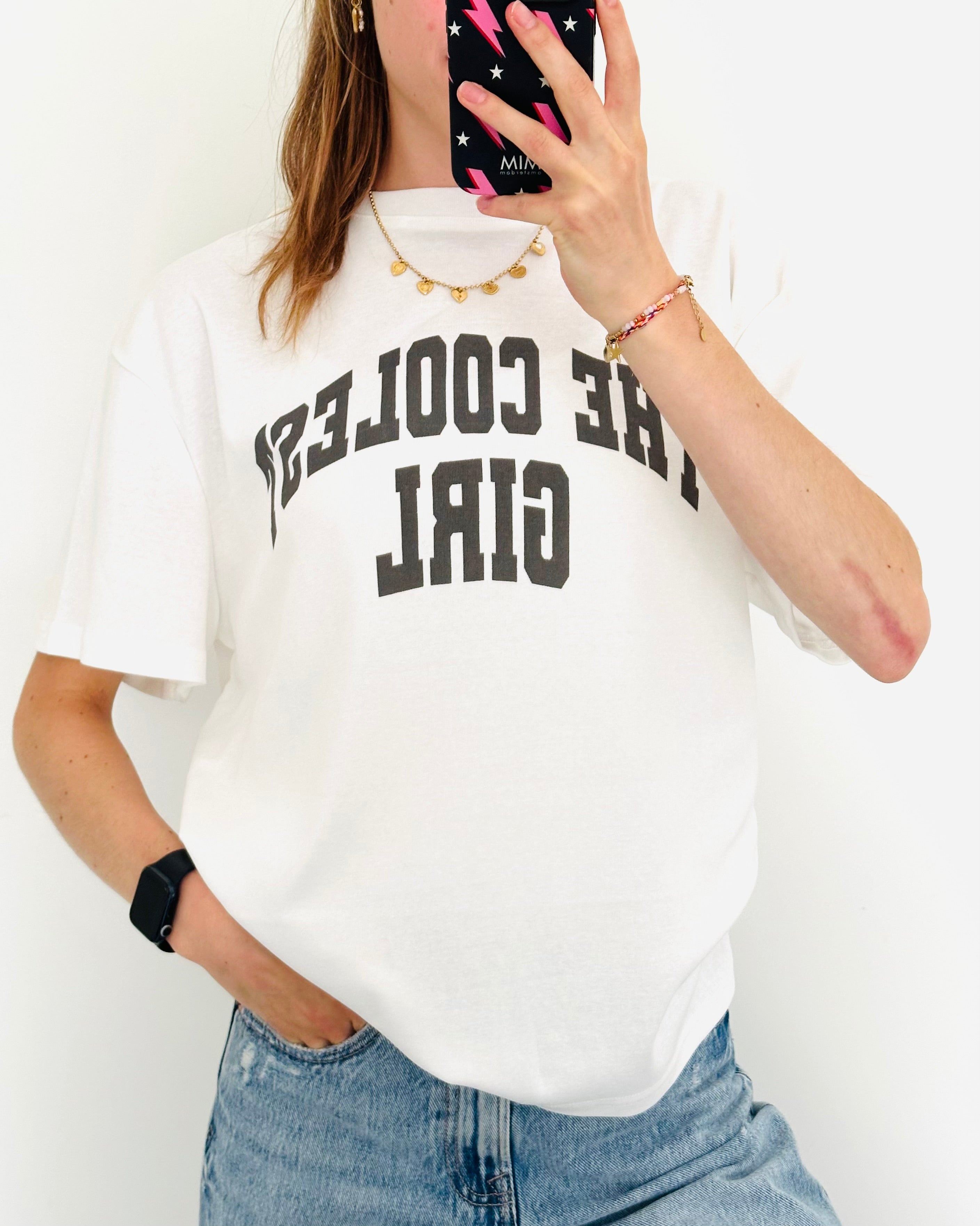 The coolest girl shirt wit donker grijs
