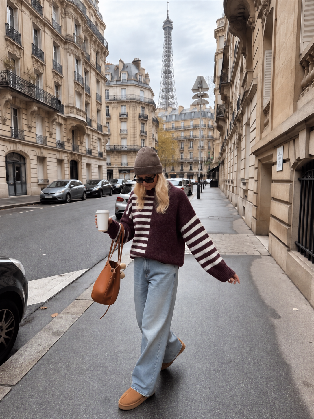 Livia Striped Knit – Burgundy