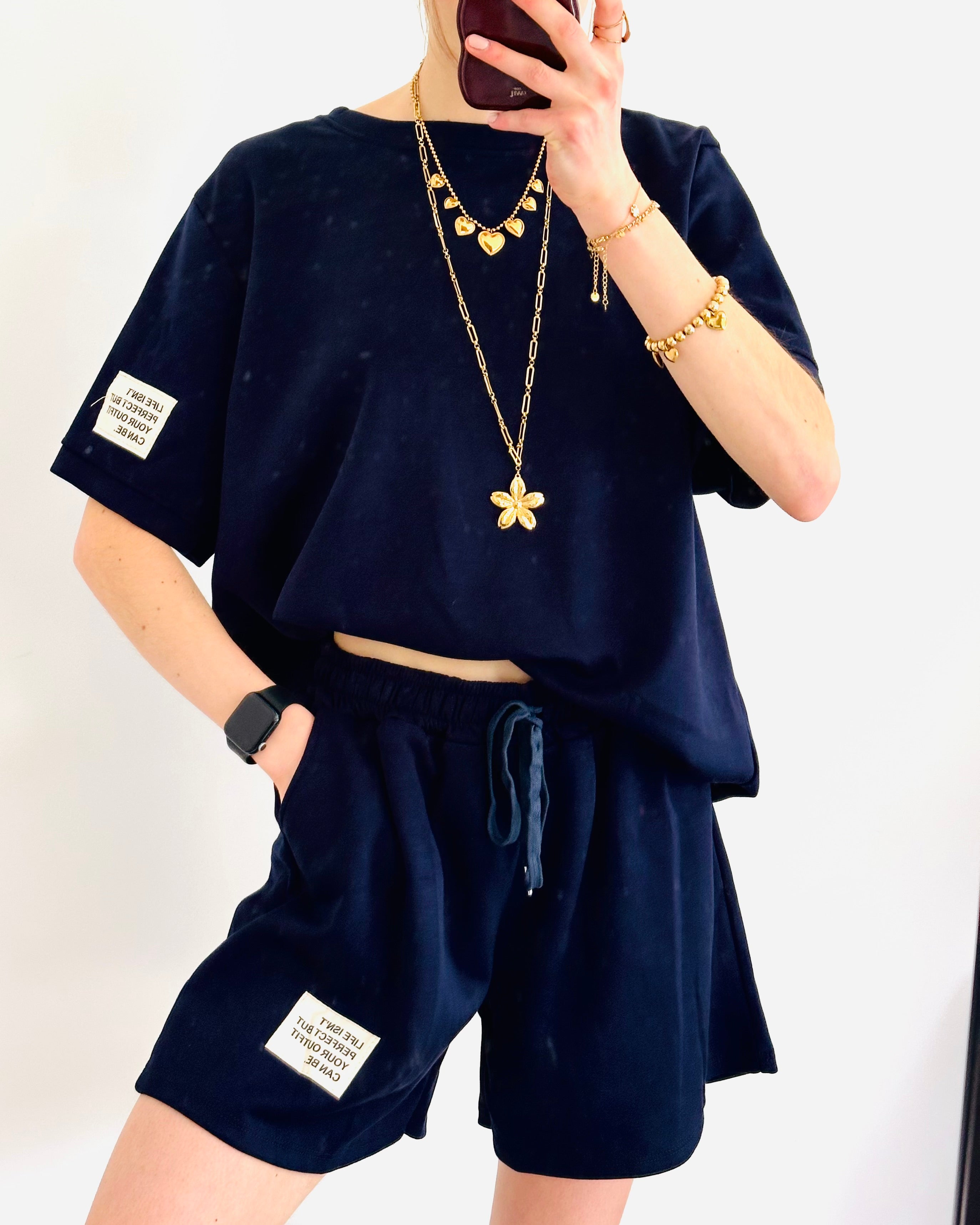 Oversized amy set short navy