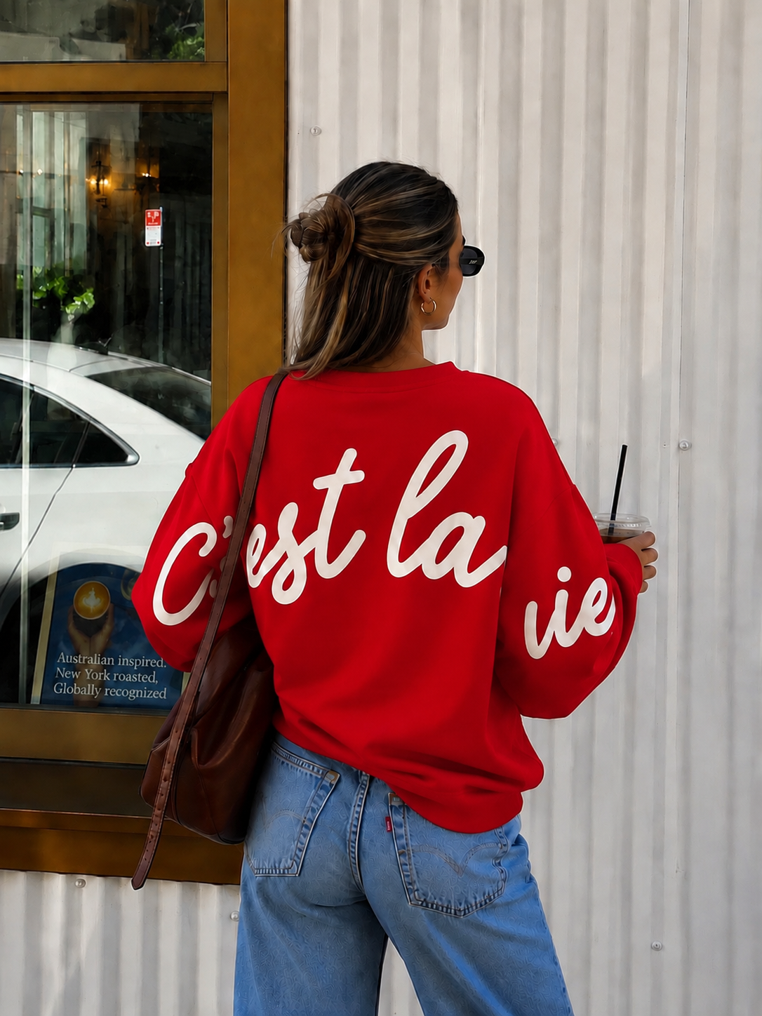 C’est la vie sweater rood