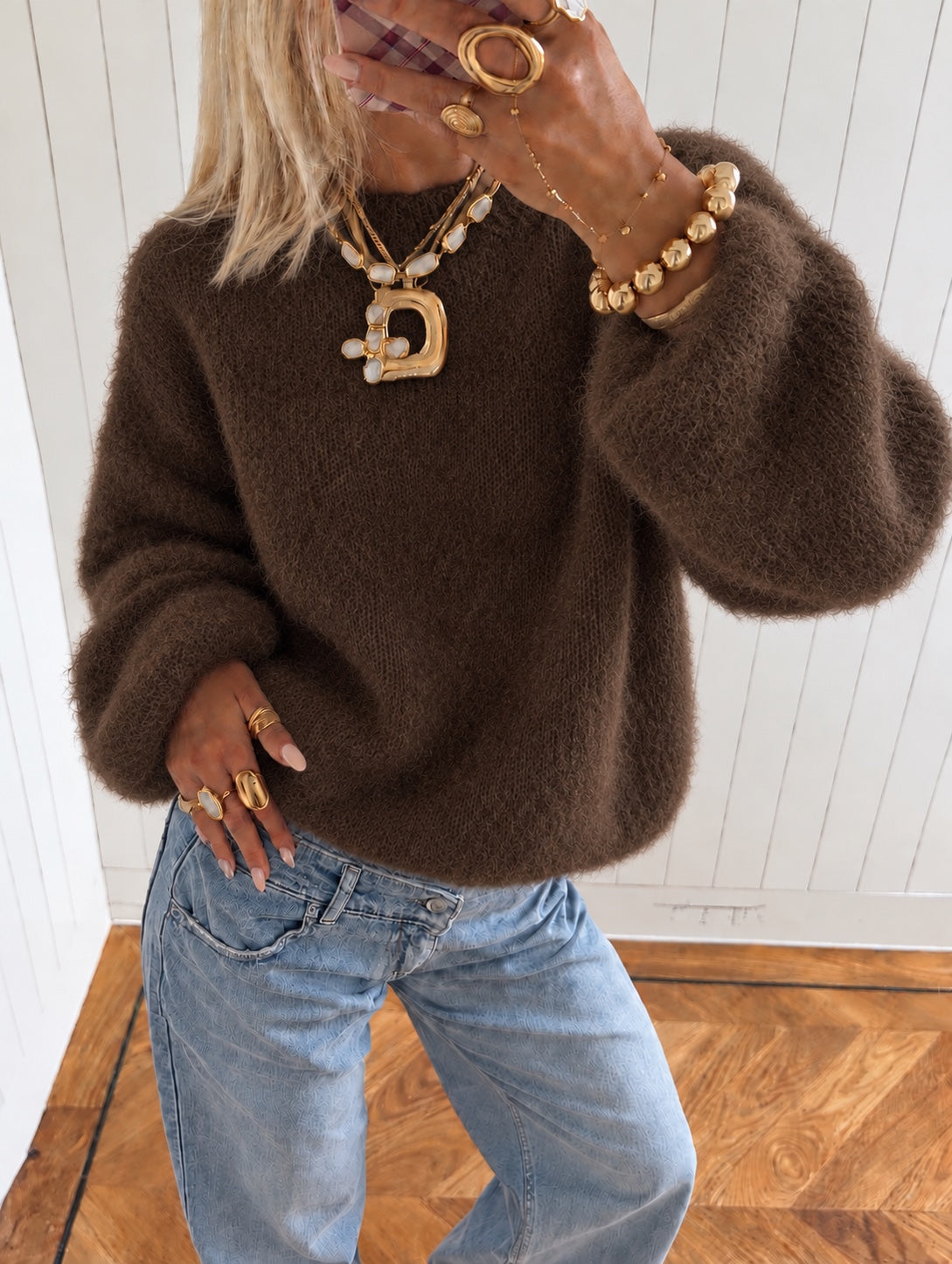 Molly Fluffy trui – Bruin