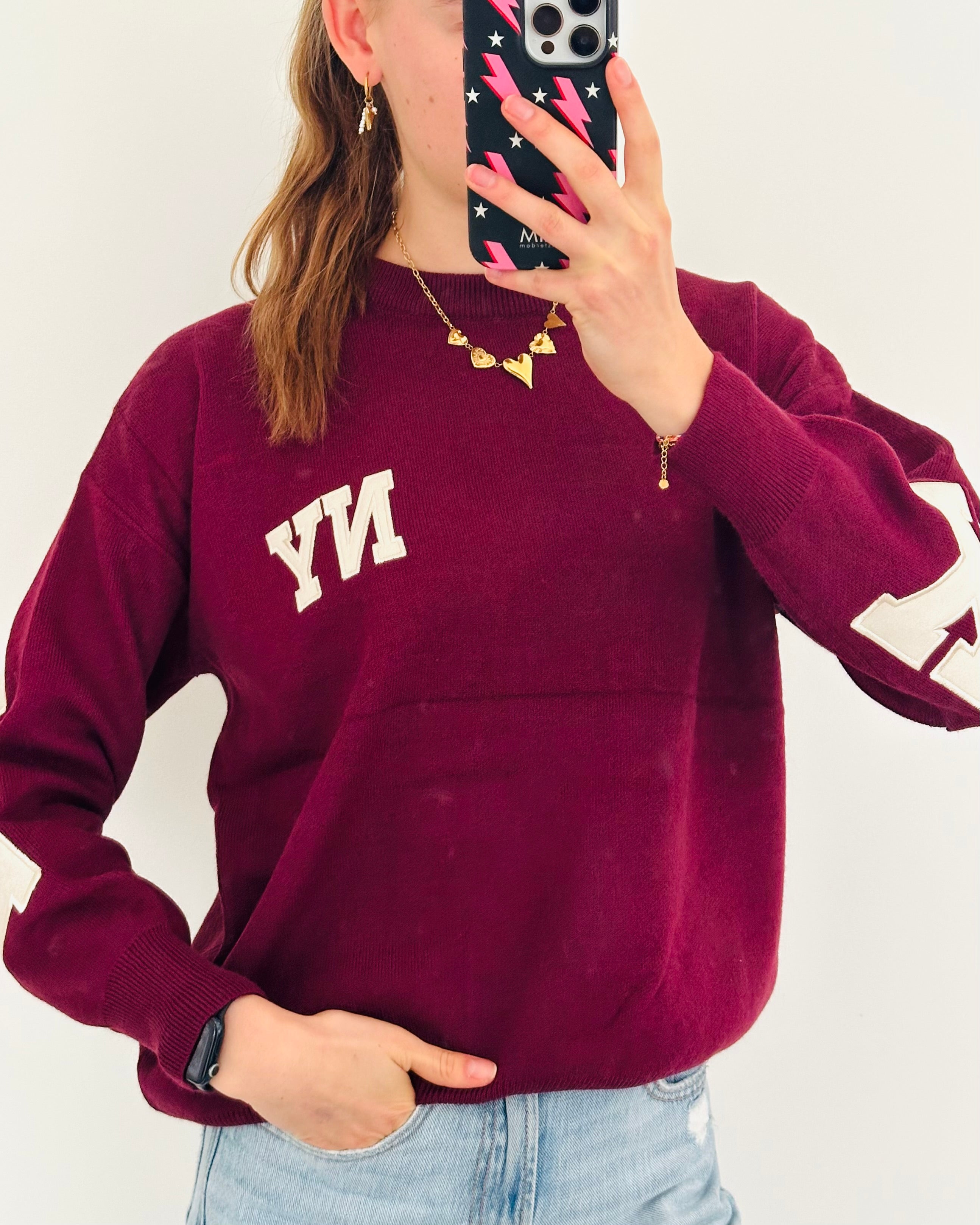 New York trui bordeaux