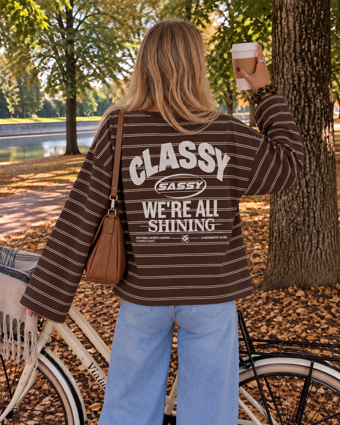 Classy striped longsleeve brown