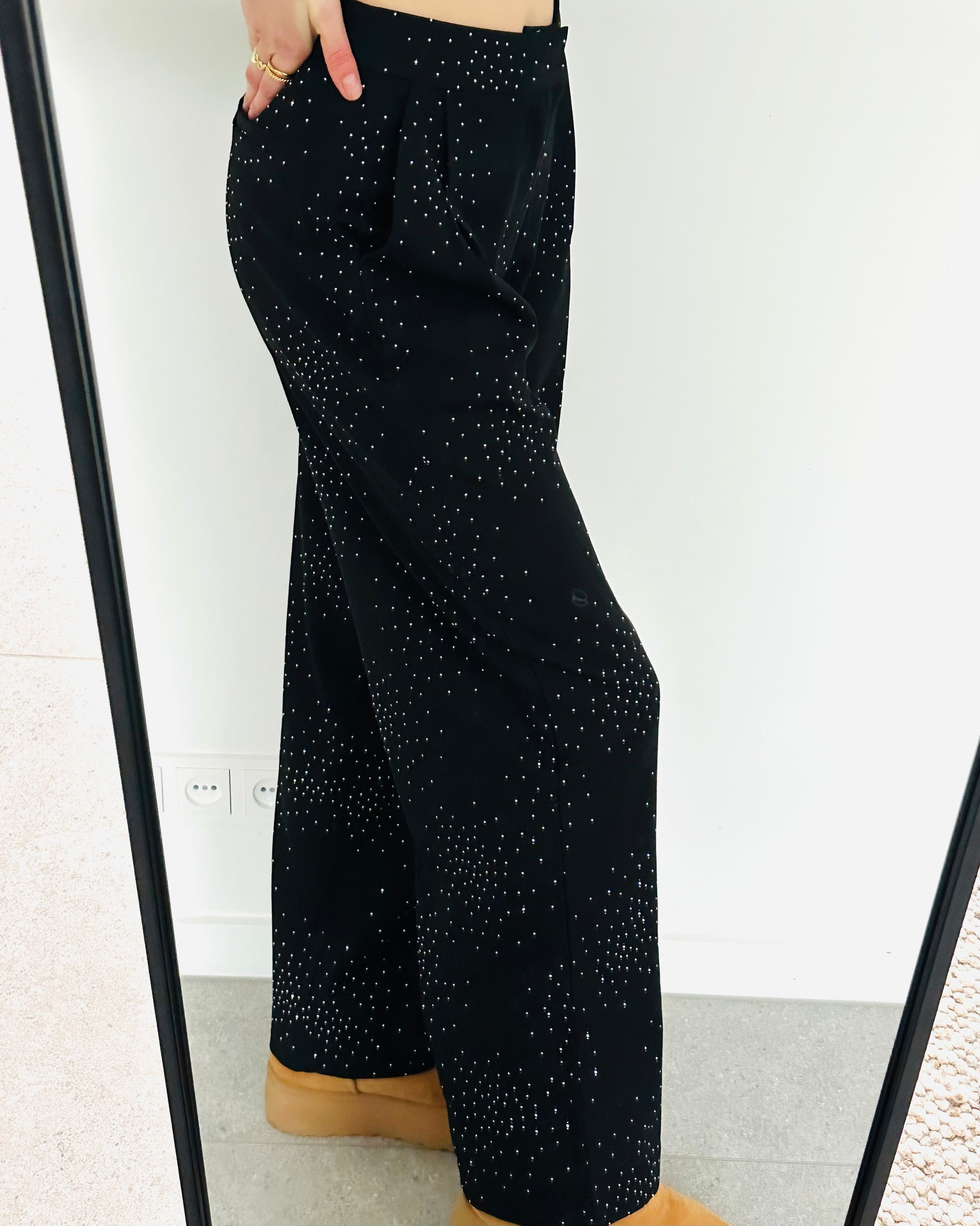 Glitter pantalon black