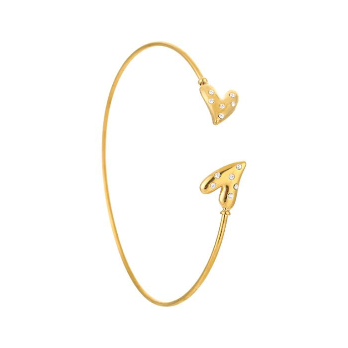 Pearl heart bangle armband