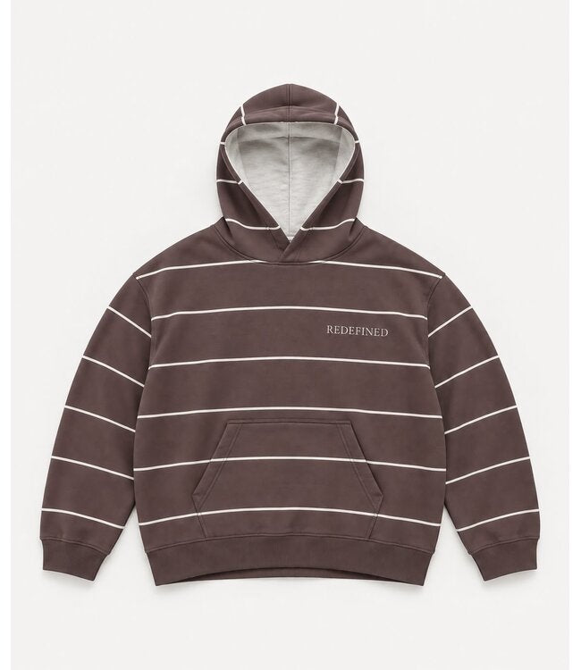 Redefined striped hoodie warm taupe
