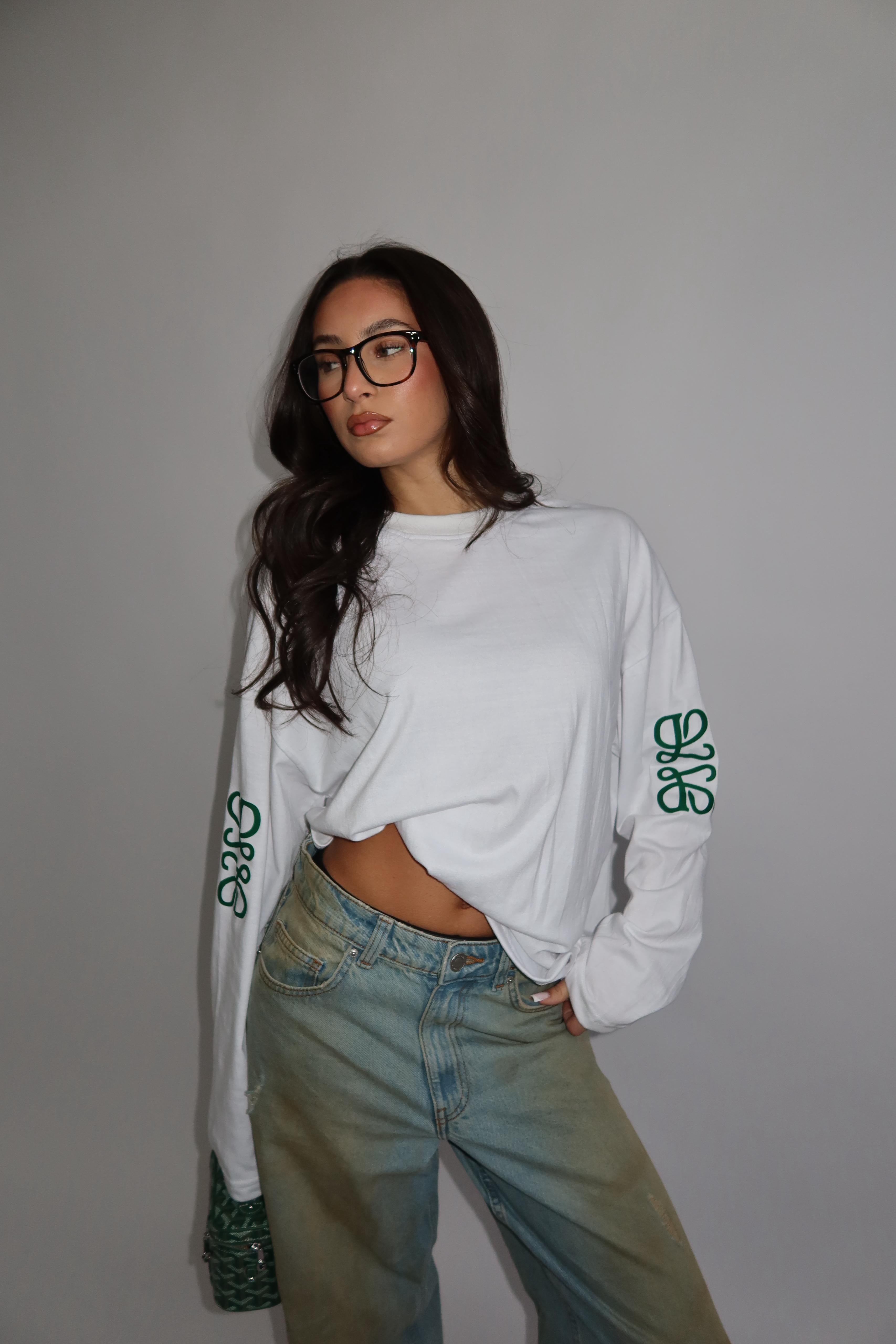 The monogram longsleeve wit groen pre order