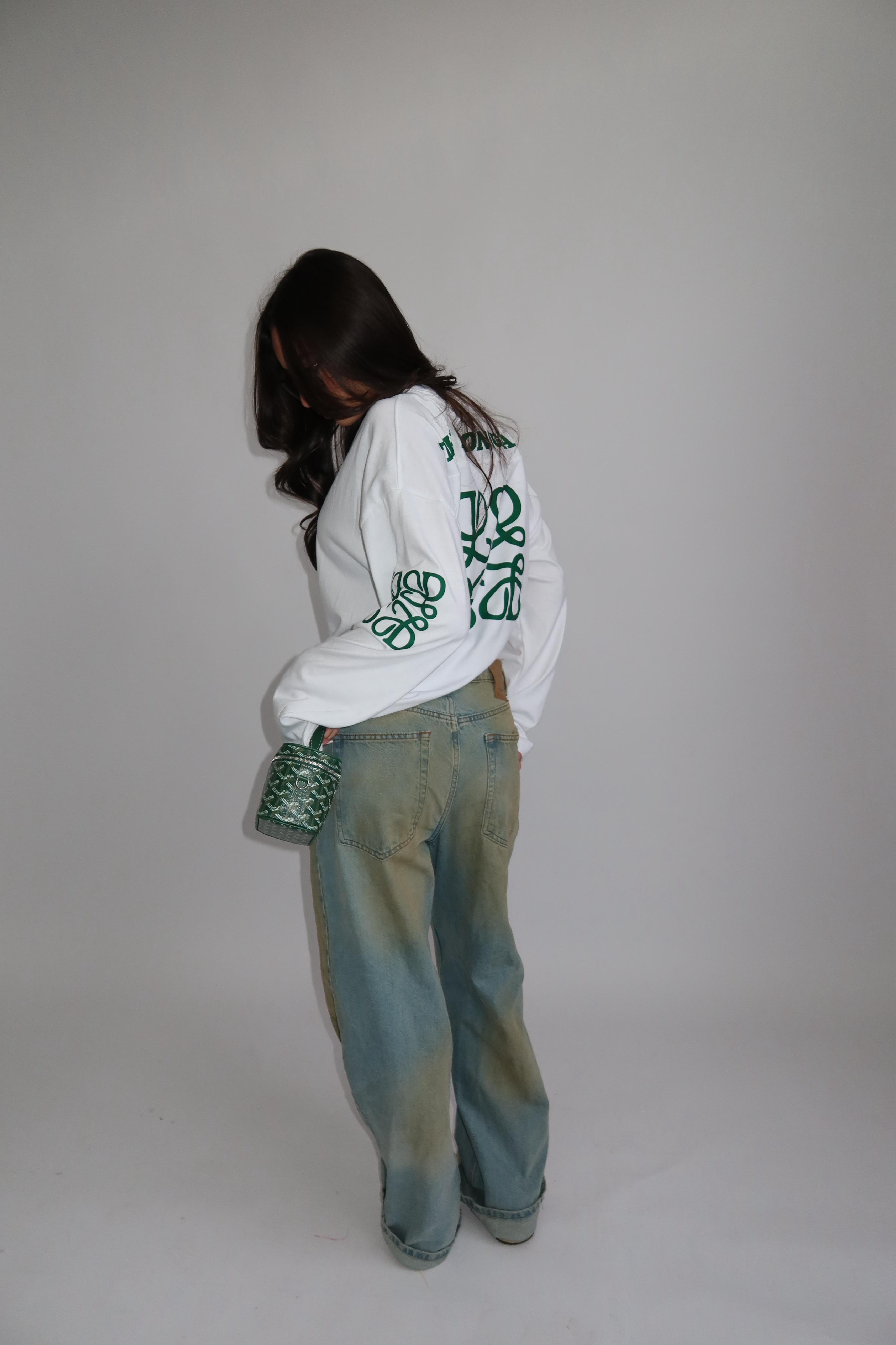The monogram longsleeve wit groen pre order