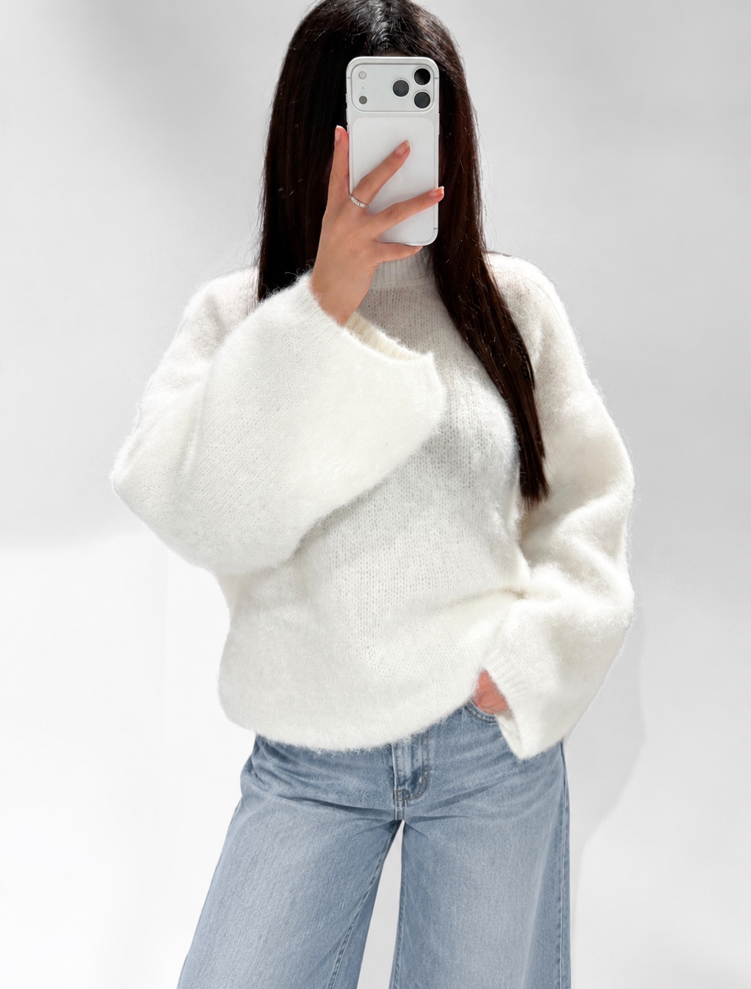 Molly Fluffy trui – Wit