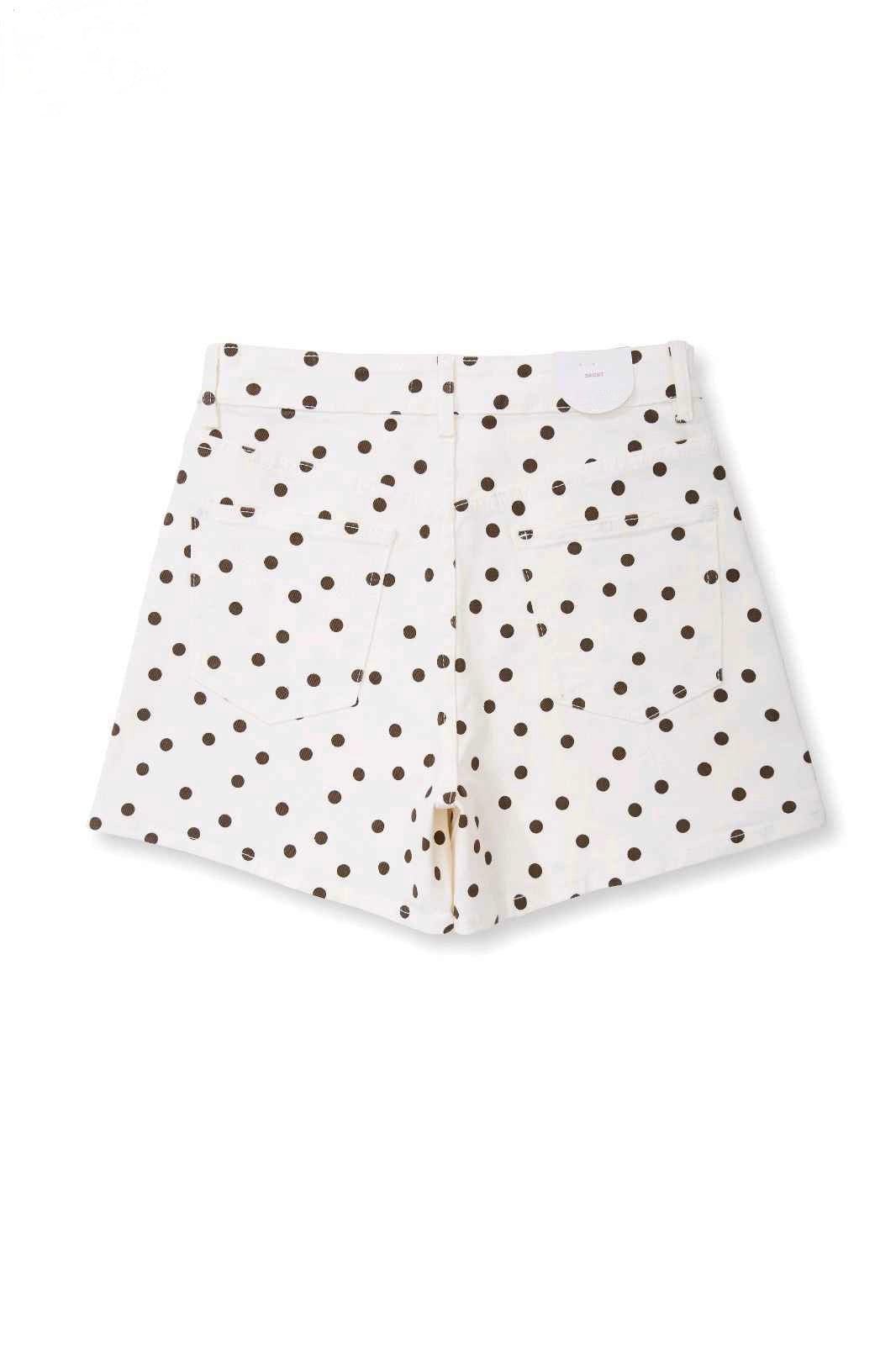 polka dot skirt omslag wit bruin
