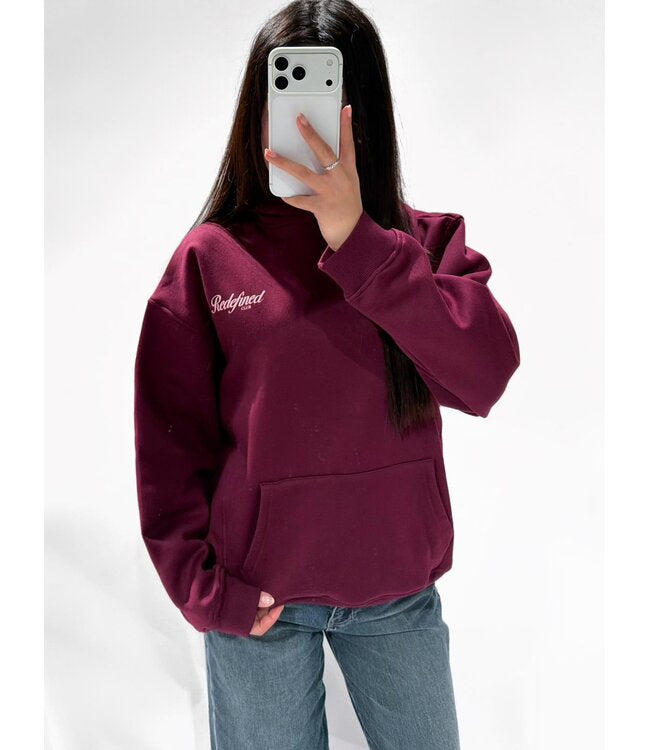 Redefined hoodie burgundy pink
