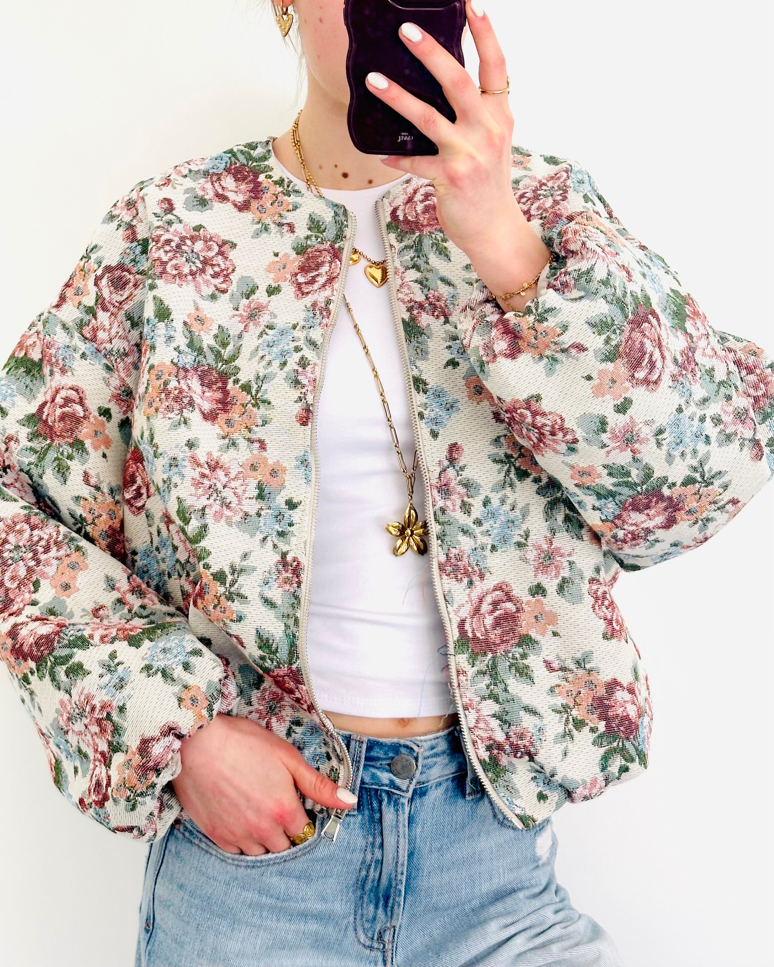 Limited flower jacket vintage bloom