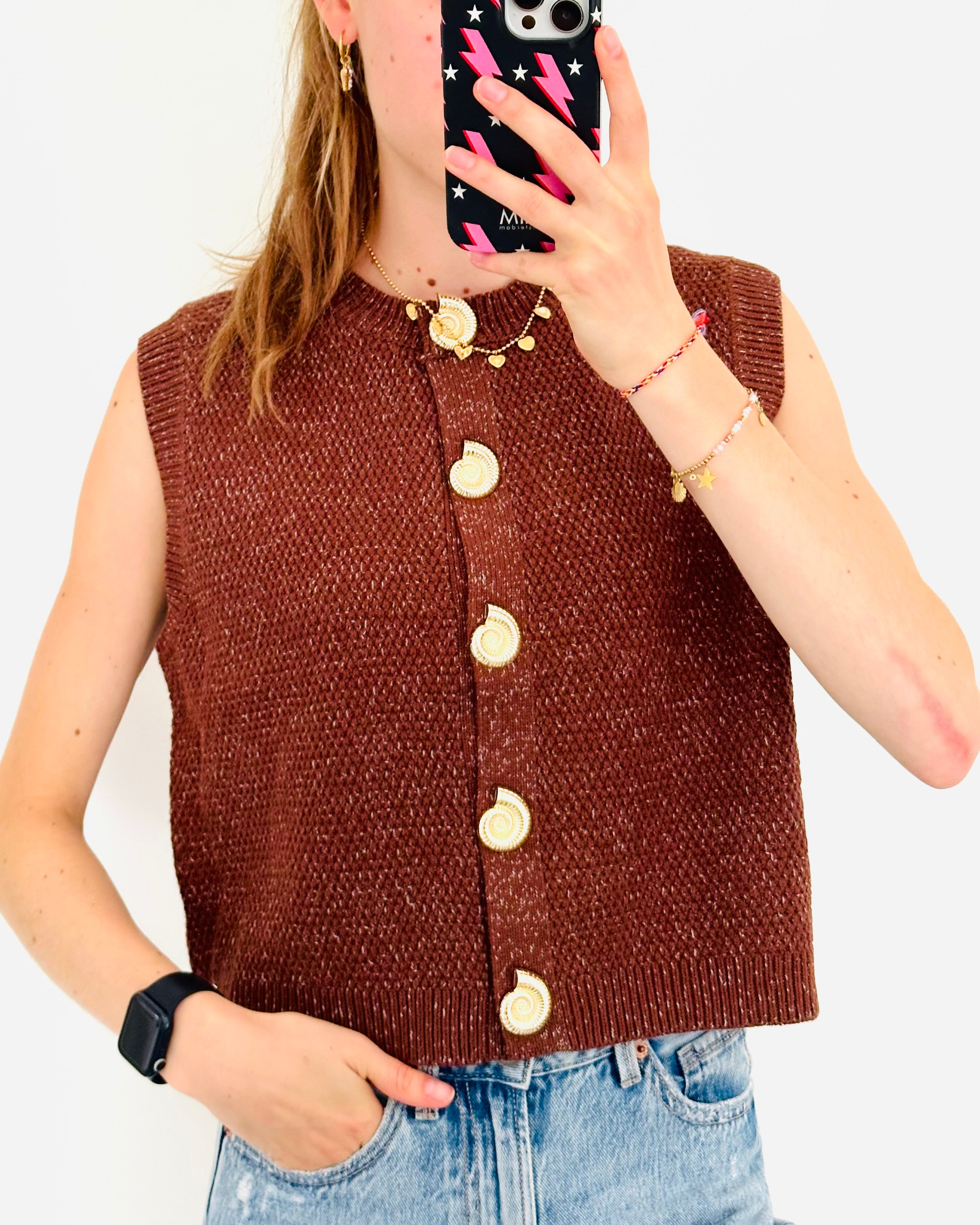 Gaby top Shell bruin