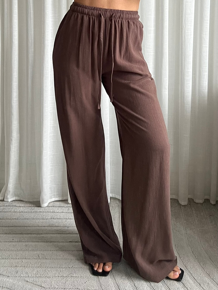 Linnen pants brown