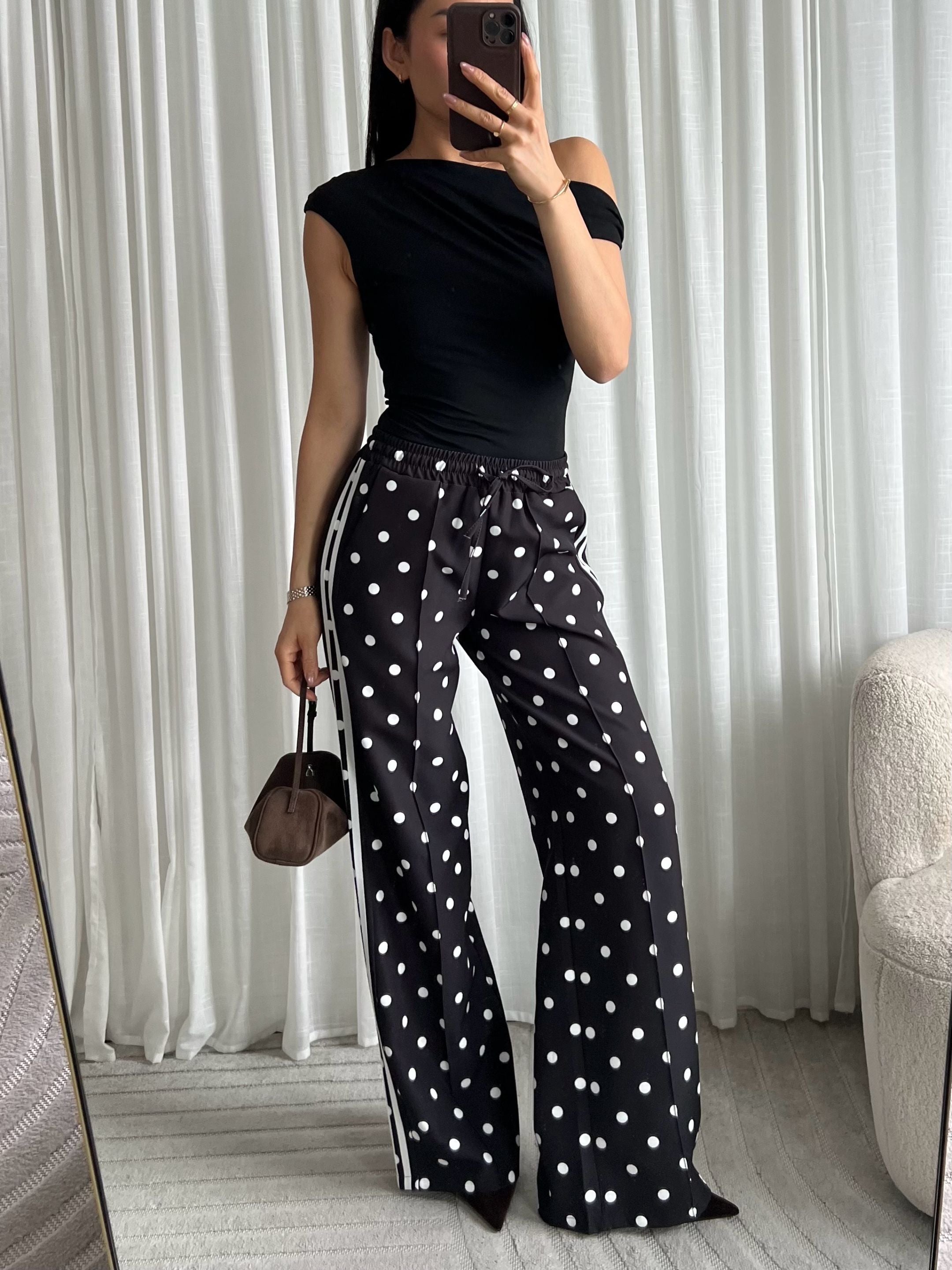 Limited polka dots pants black