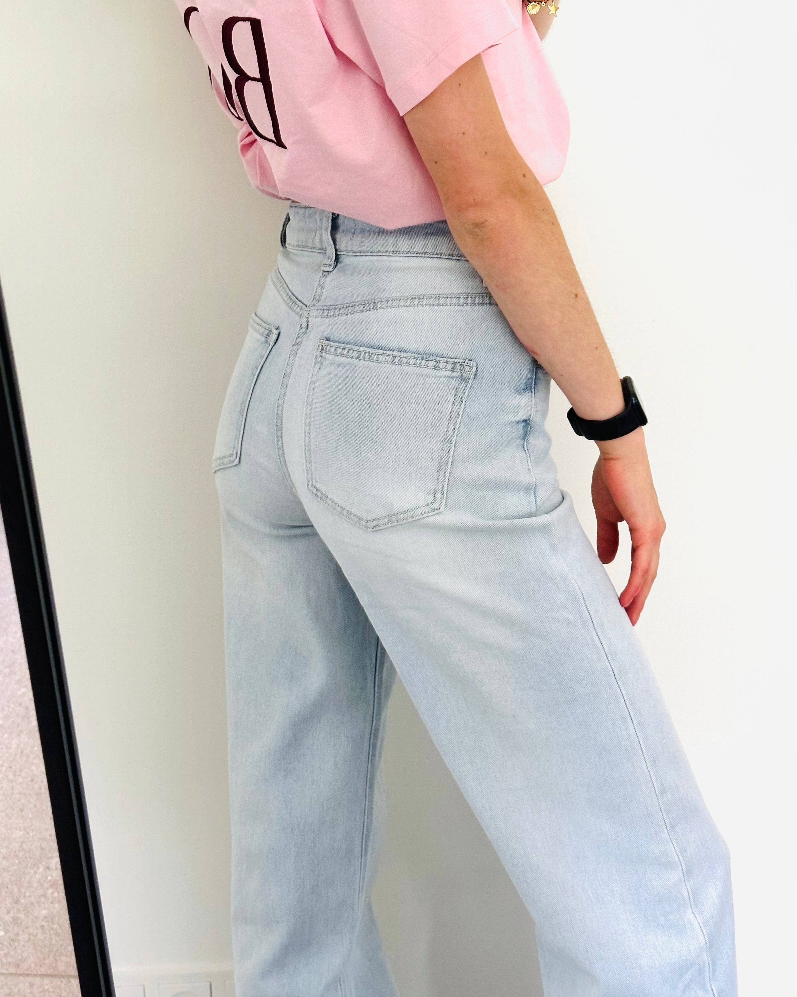 Cross waist jeans light blue