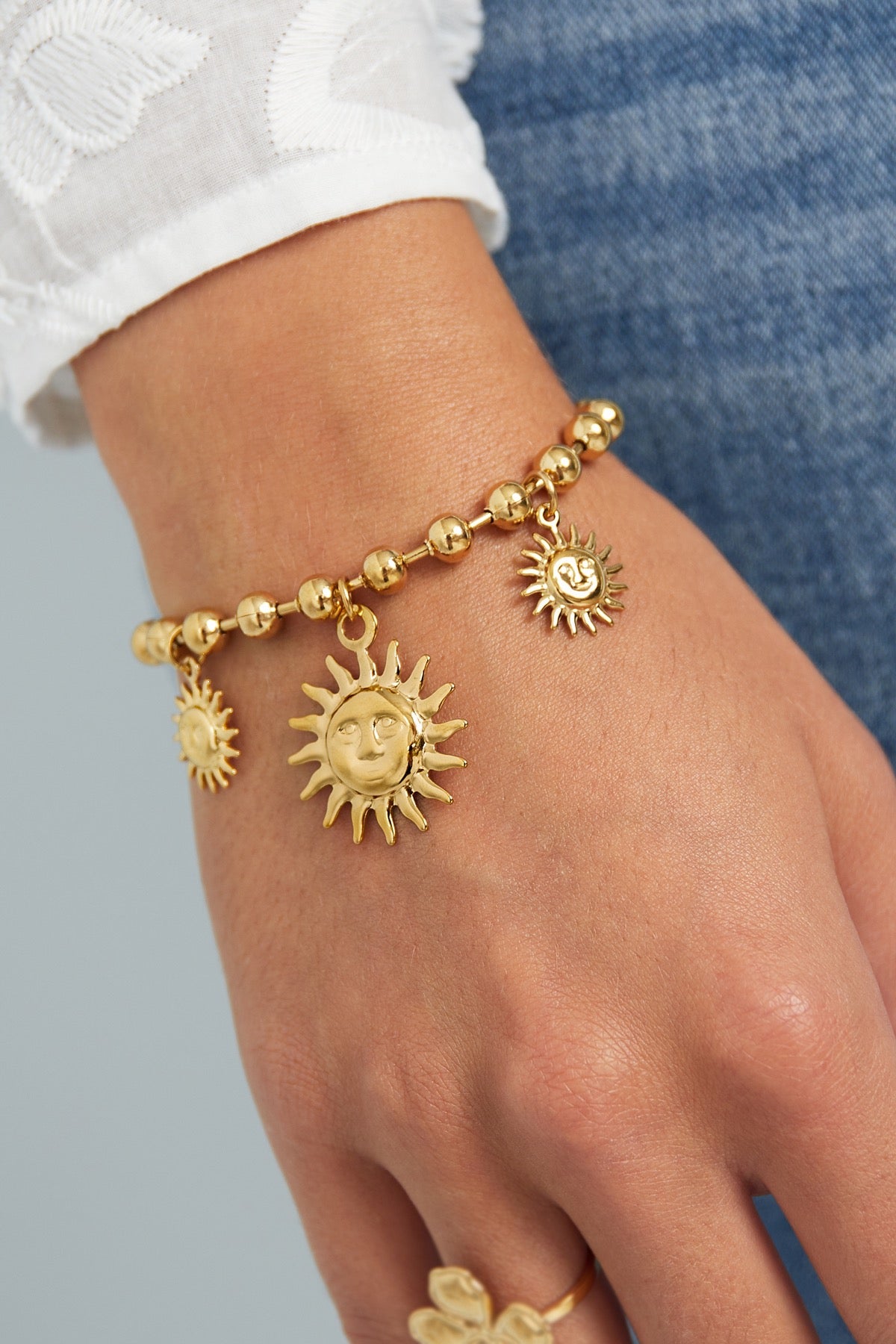 Sunlit charm armband zilver