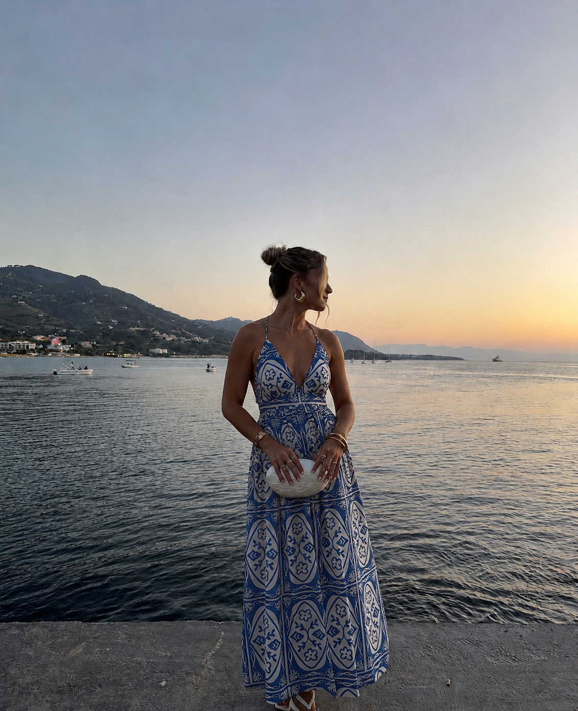 Mykonos summer dress blue