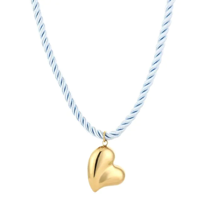 Heart rope ketting blauw
