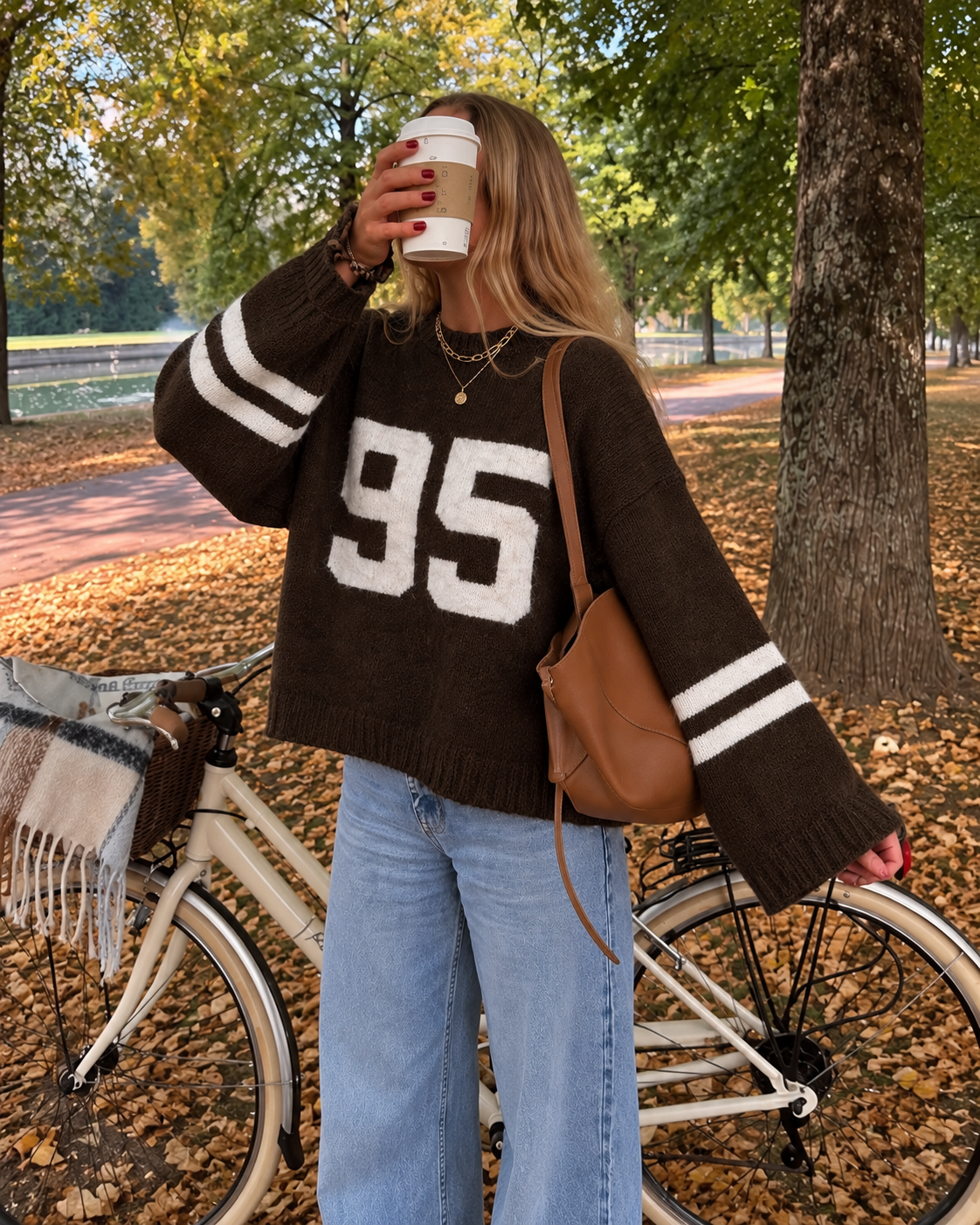 Ninety Five Knit – Brown/White
