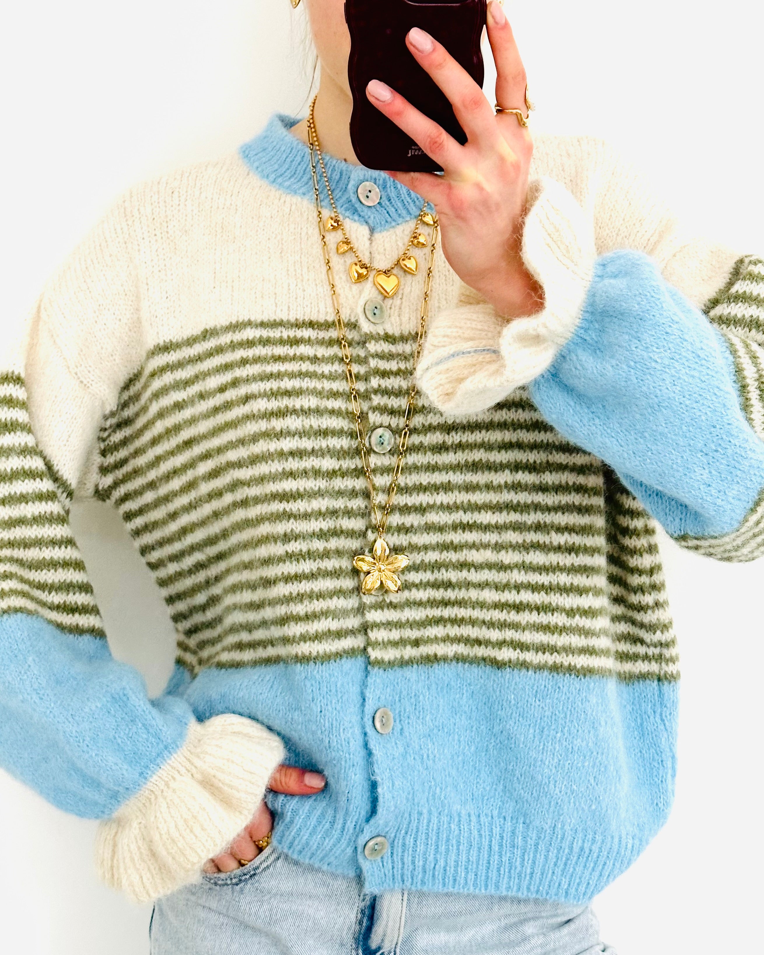 Cuddle cardigan blue green