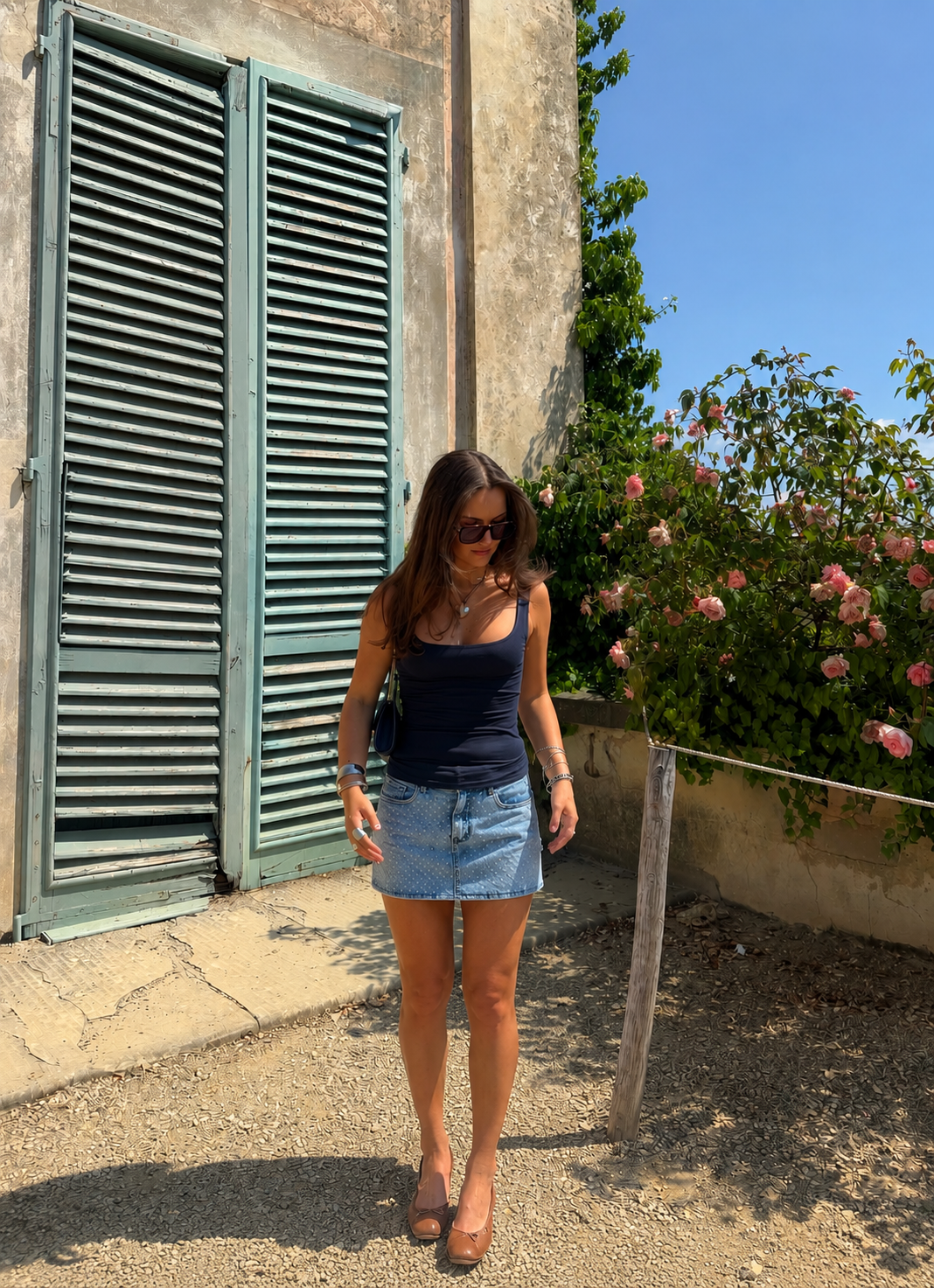 Limited glitter skirt blue