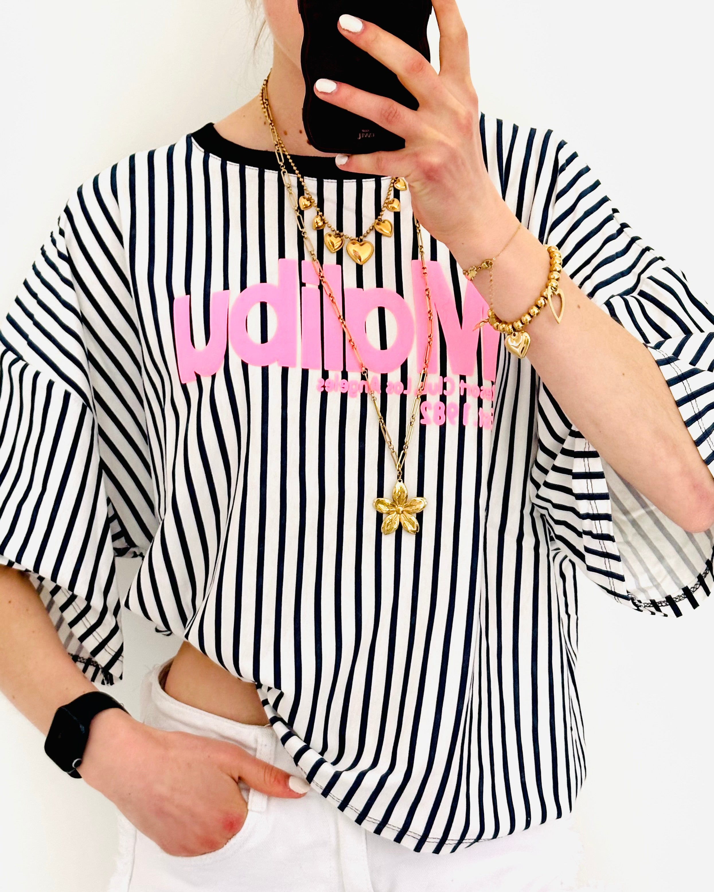 Malibu shortsleeve navy pink