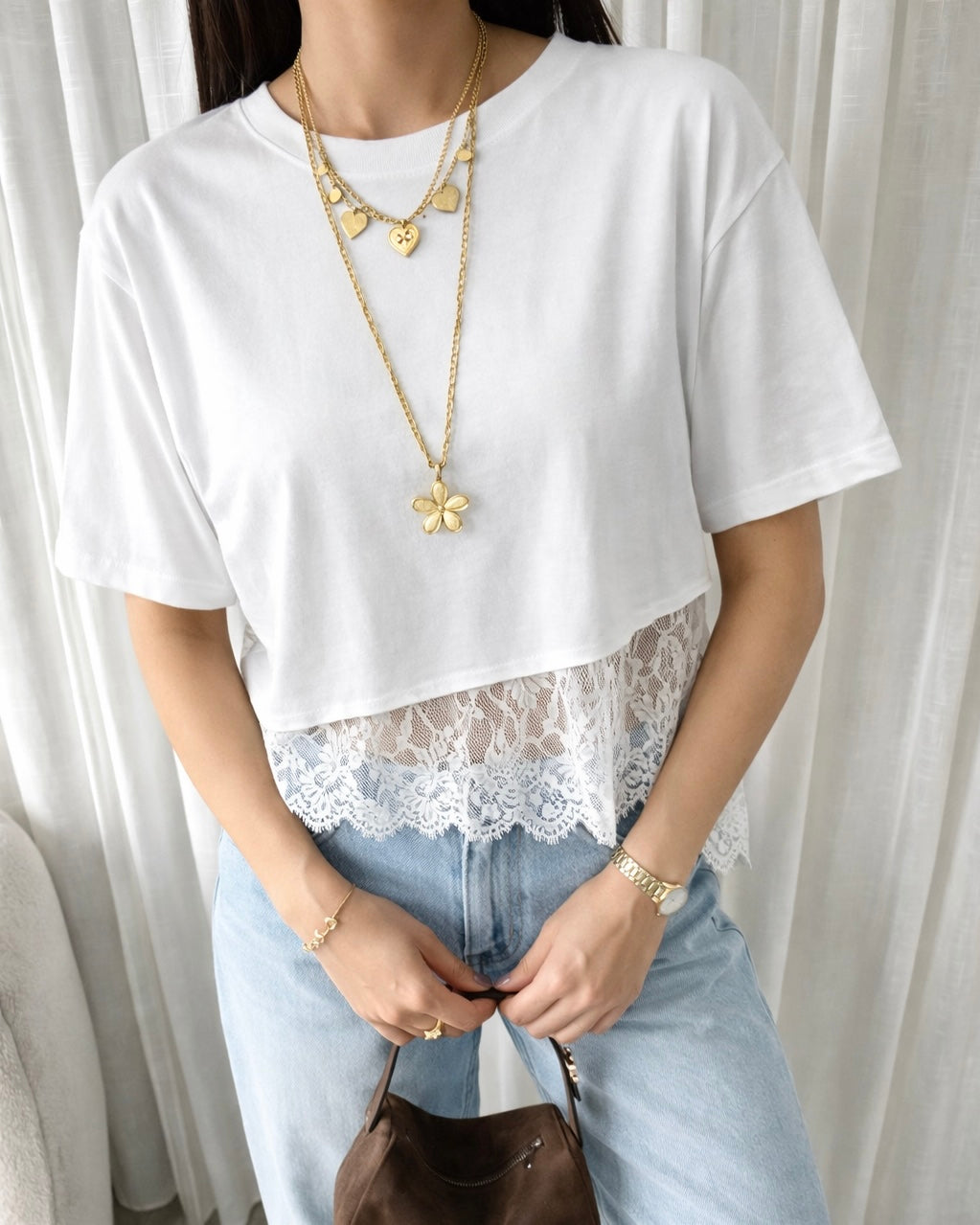 Lace shortsleeve white