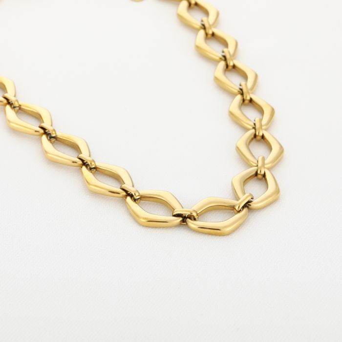 Schakel ketting chique goud