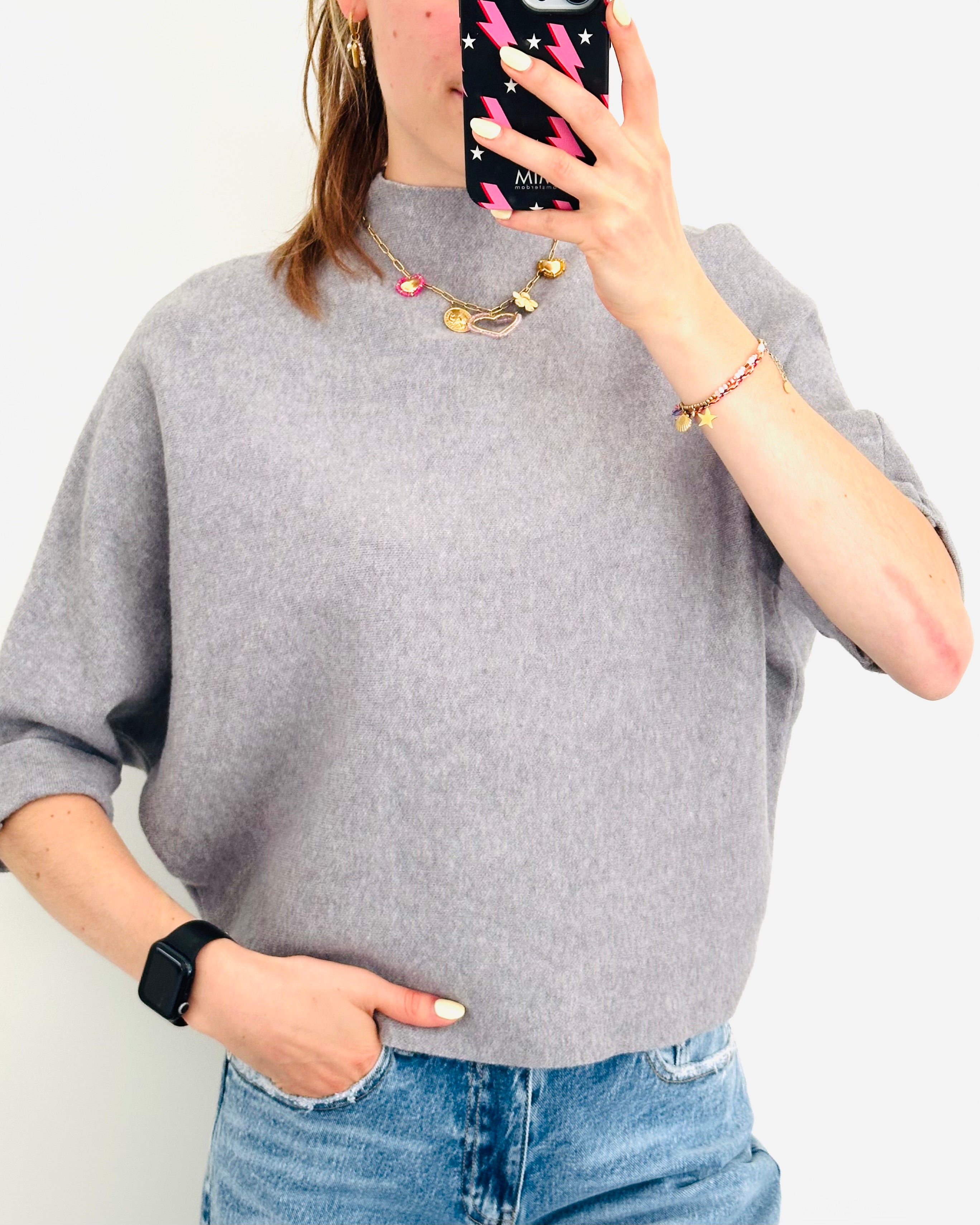 Sofie top deluxe grijs
