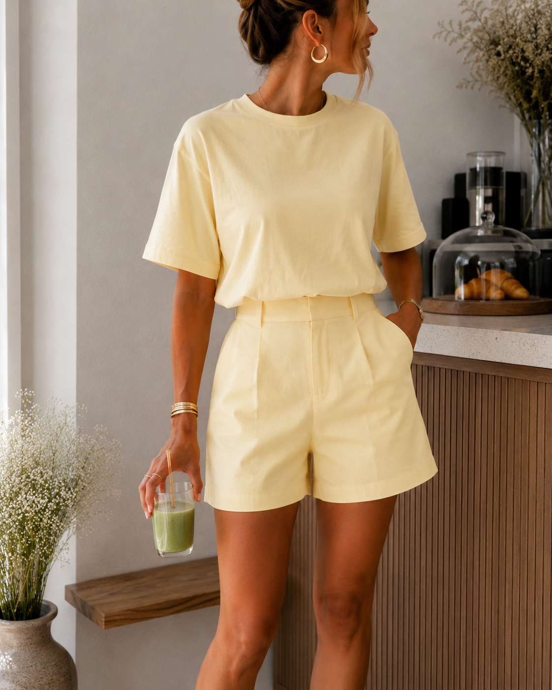 Soft fit comfy set geel