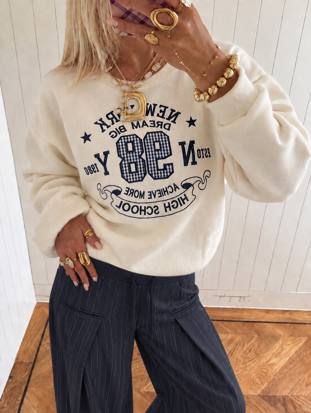 Redefined wide leg pants navy