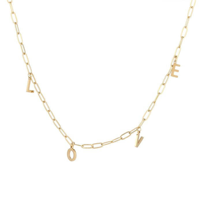Love statement ketting goud